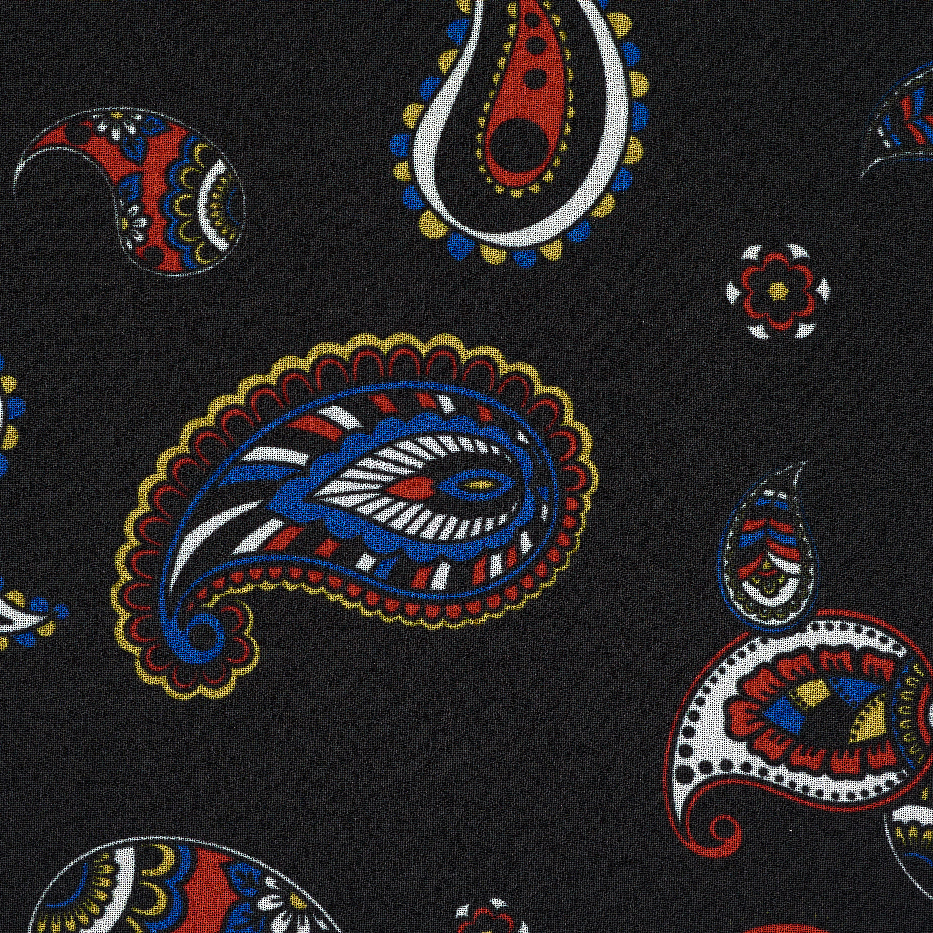 CHIFFON, PAISLEY, RED ALERT&RAVEN BLACK (F000041288) - Texture