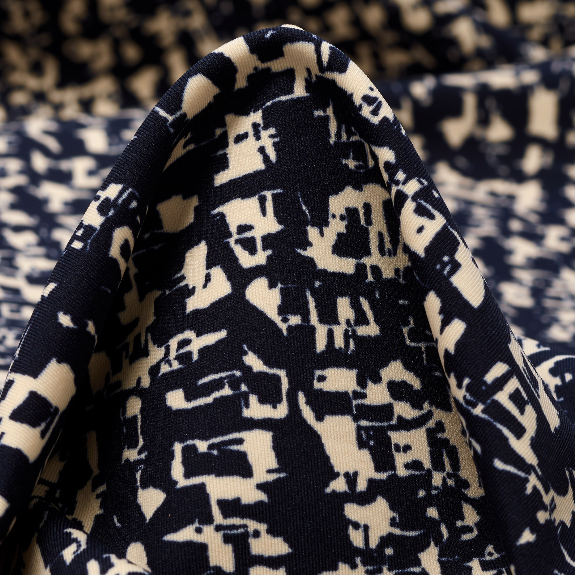 TECHNO JERSEY, POLYAMID, PRINTED, POLAR NIGHT&IVORY (F000042862)