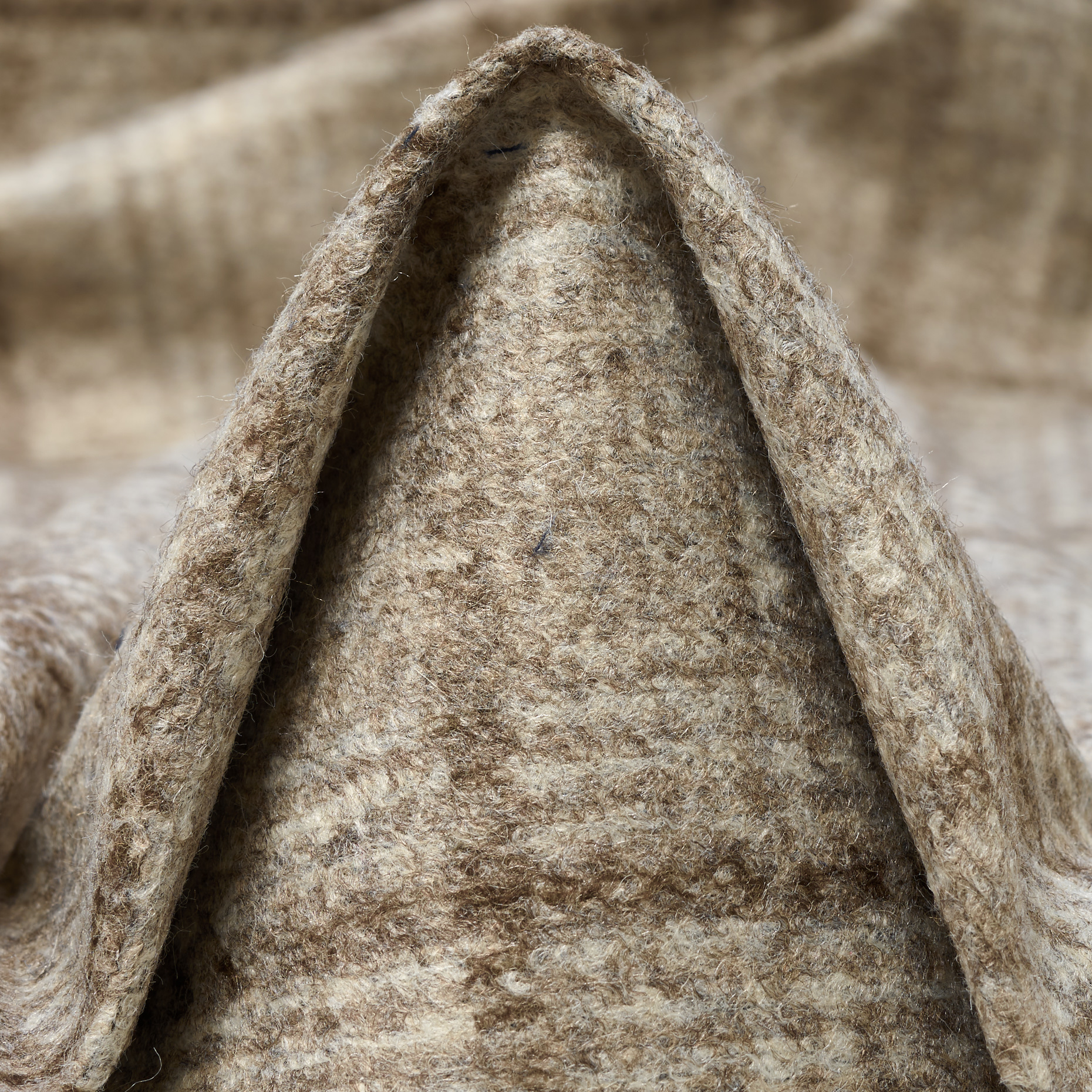 BOILED WOOL, CHECK, FEATHER GRAY (F000047077)