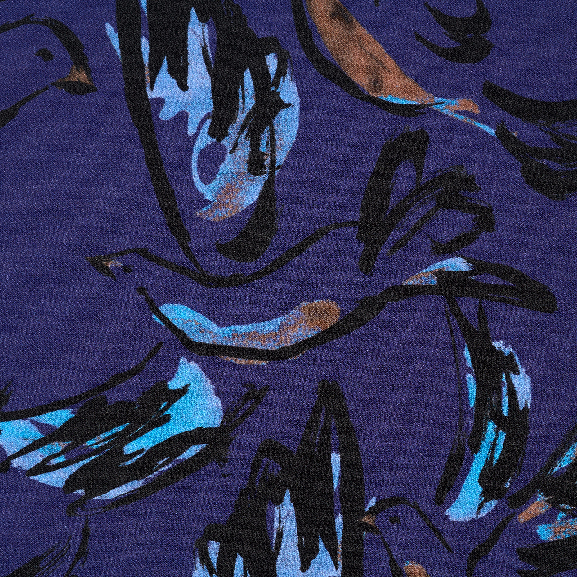 Jersey, Crêpe, Estampado, Blue Depths&Multicolor (F000042753) - Tejido