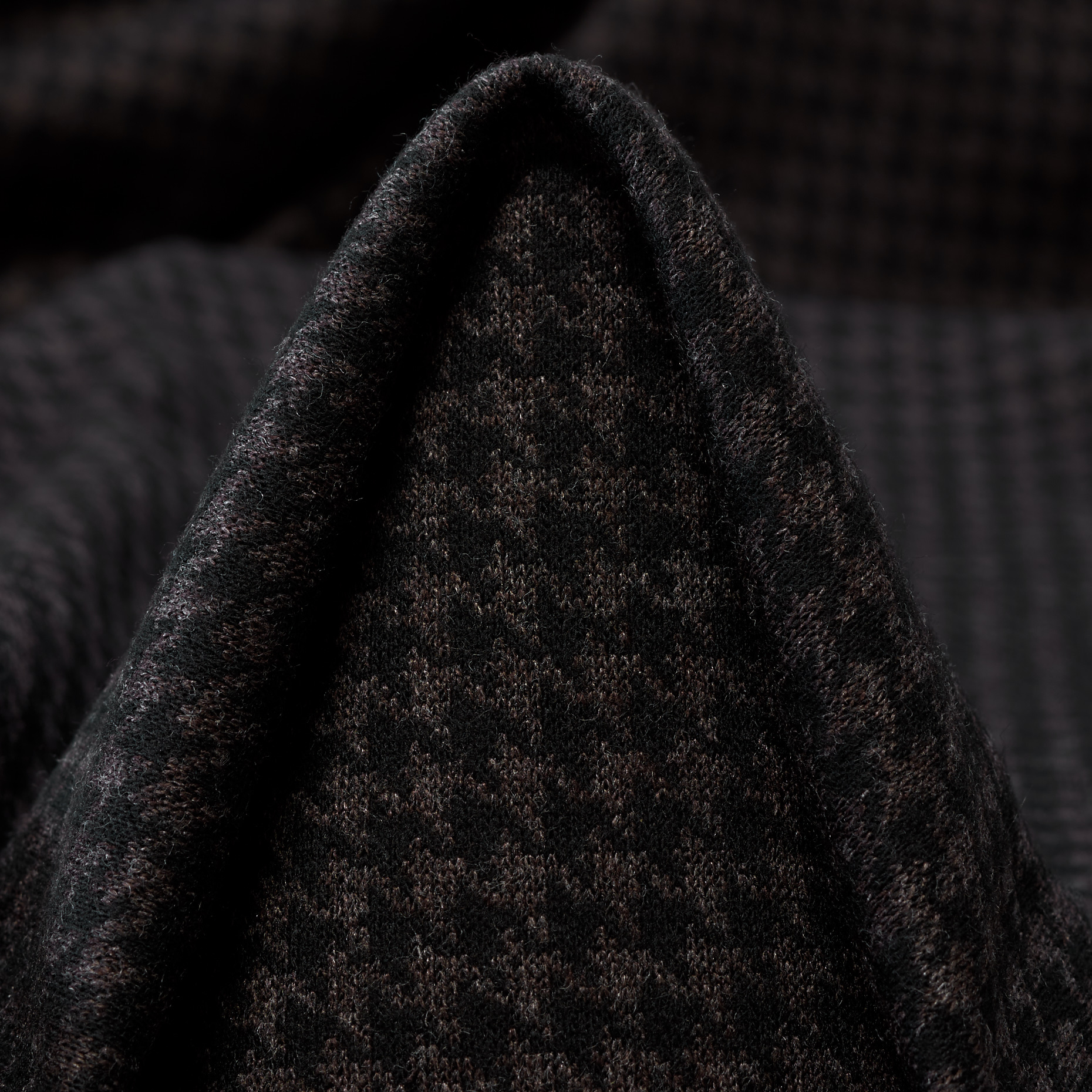 JERSEY, VISCOSE BLEND, HOUNDSTOOTH, COCOA BROWN&JET BLACK (F000047312)