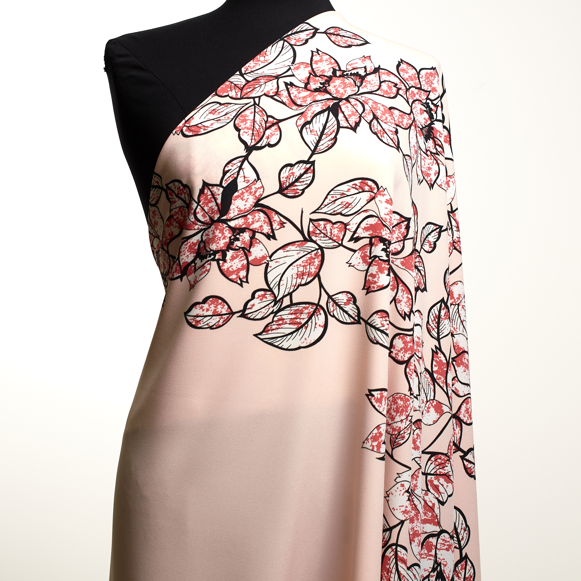 CRÊPE DE CHINE, FLORAL, MAUVE CHALK (F000032454) - Mannequin