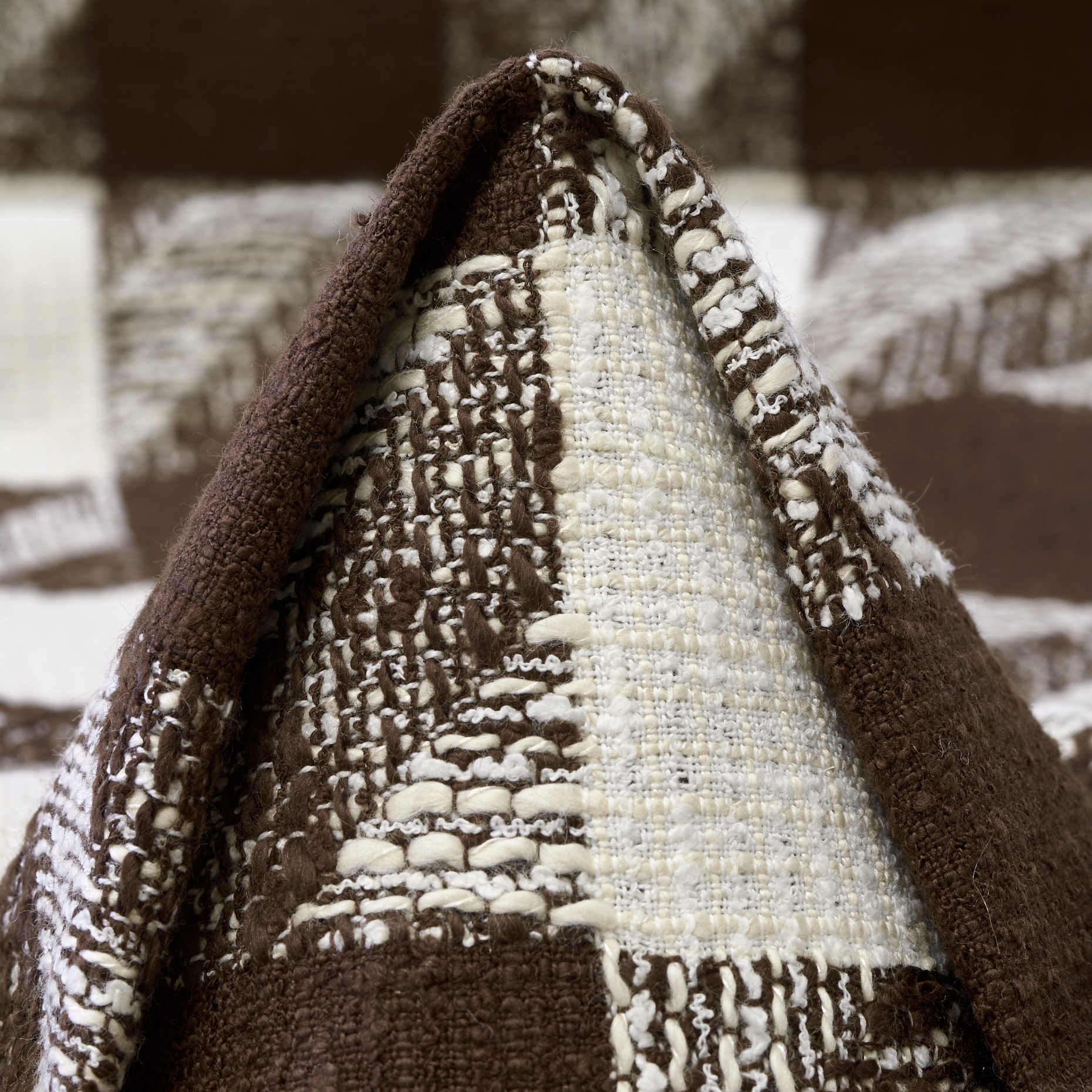 COTTON, VISCOSE, CHECK, BRILLIANT WHITE&TIRAMISU (F000048177)