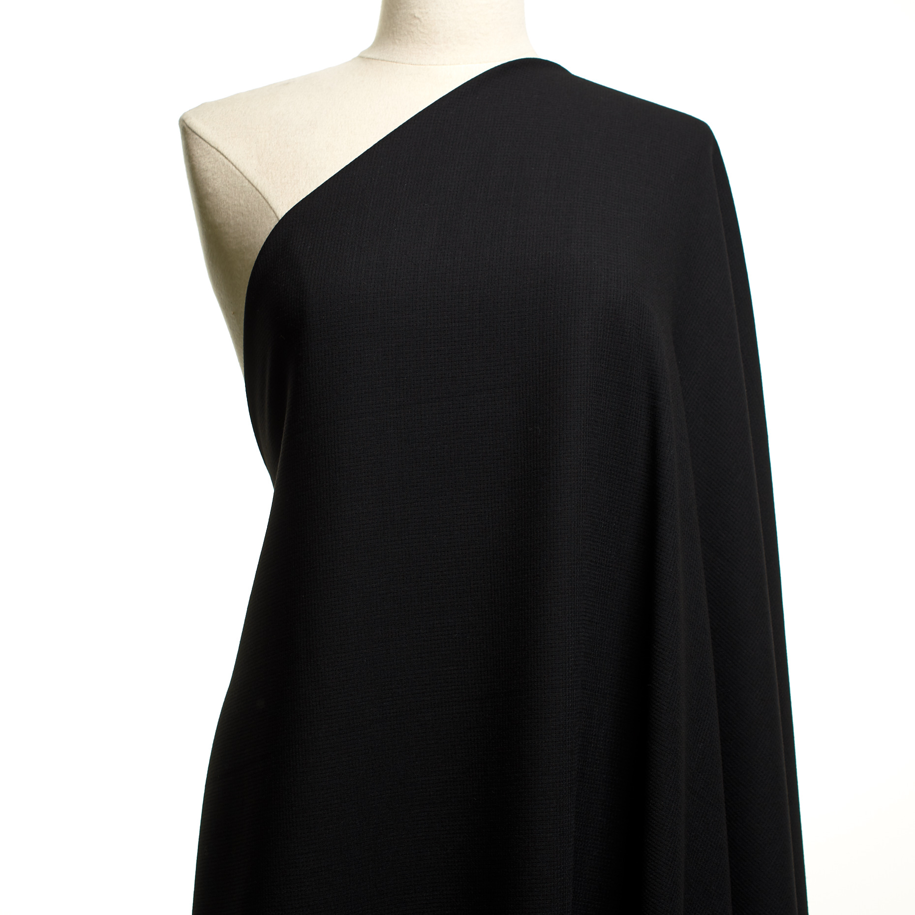 CRÊPE, VIRGIN WOOL, TRANSPARENT, JET BLACK (F000019614) - Mannequin