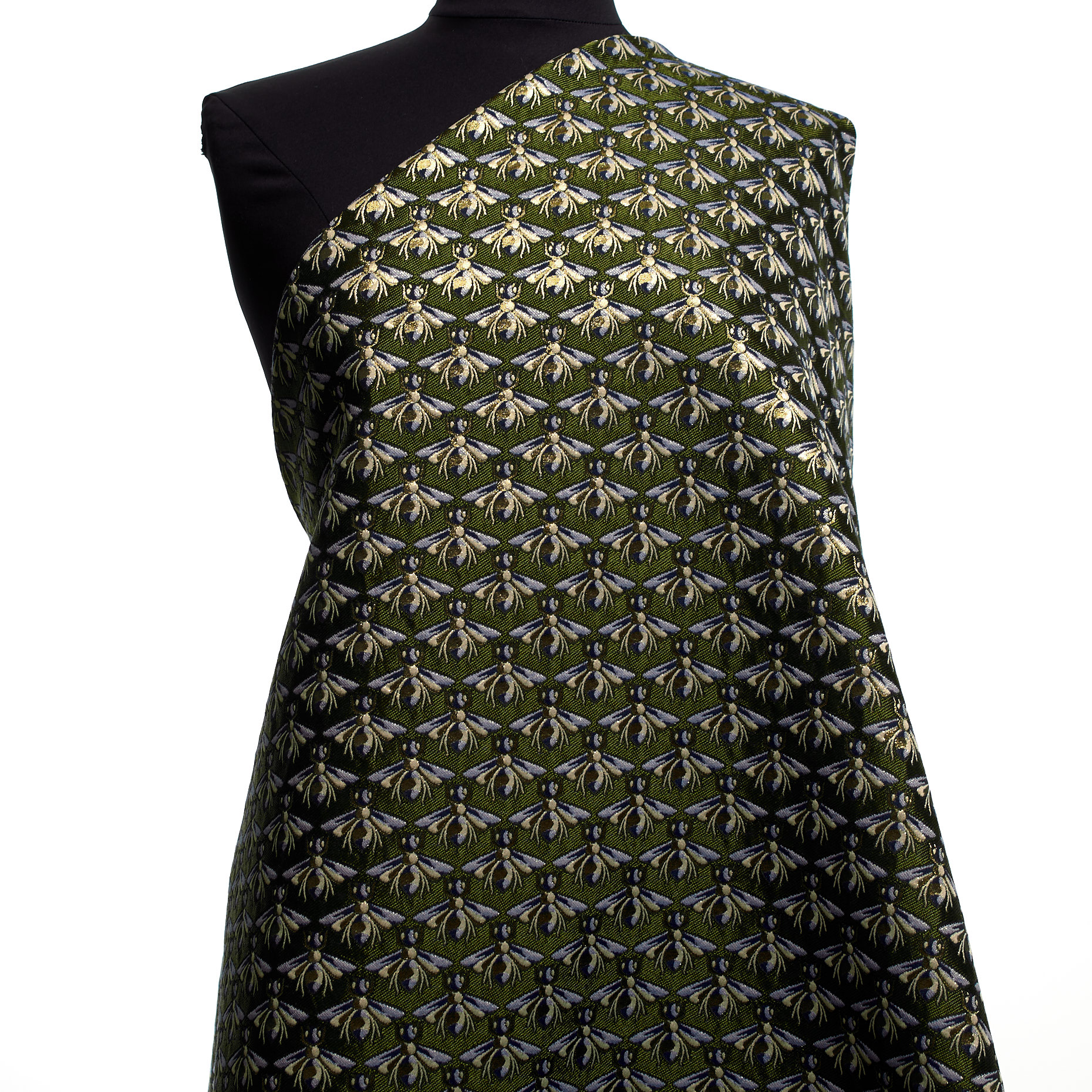 JACQUARD, COTTON BLEND, METALLIC, BURNT OLIVE&GILDED BEIGE (P000002450) - Mannequin