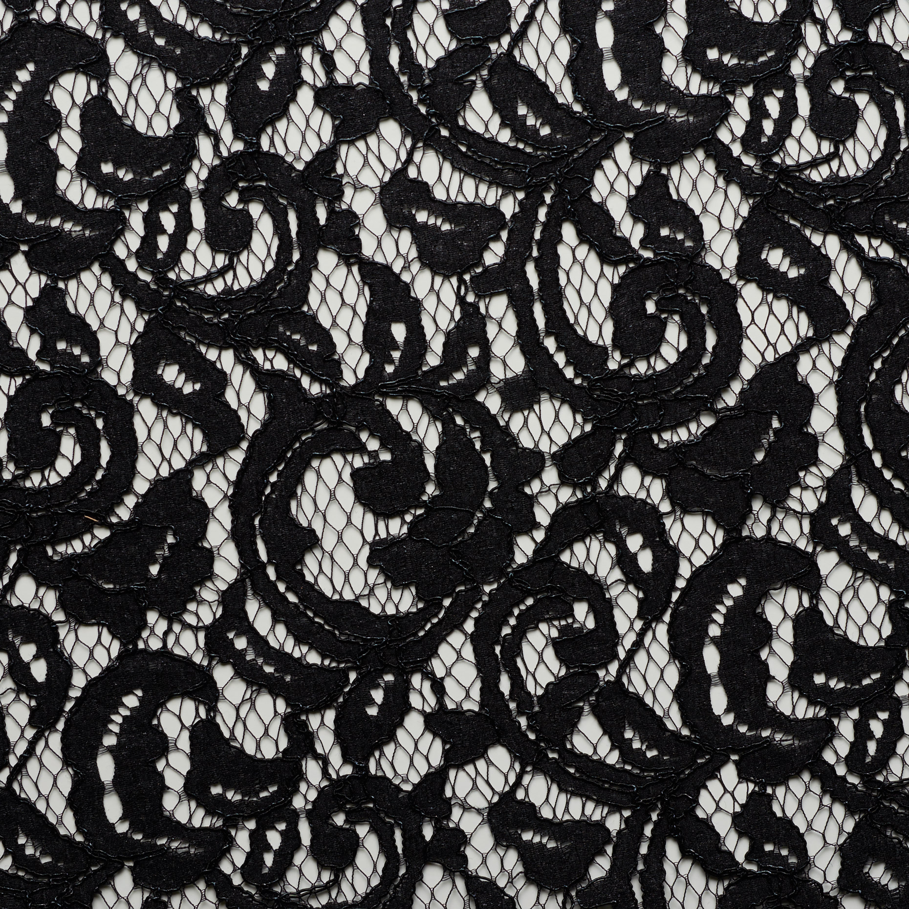 Koronka, Bawełna, Jet Black (F000020918) - Tkana