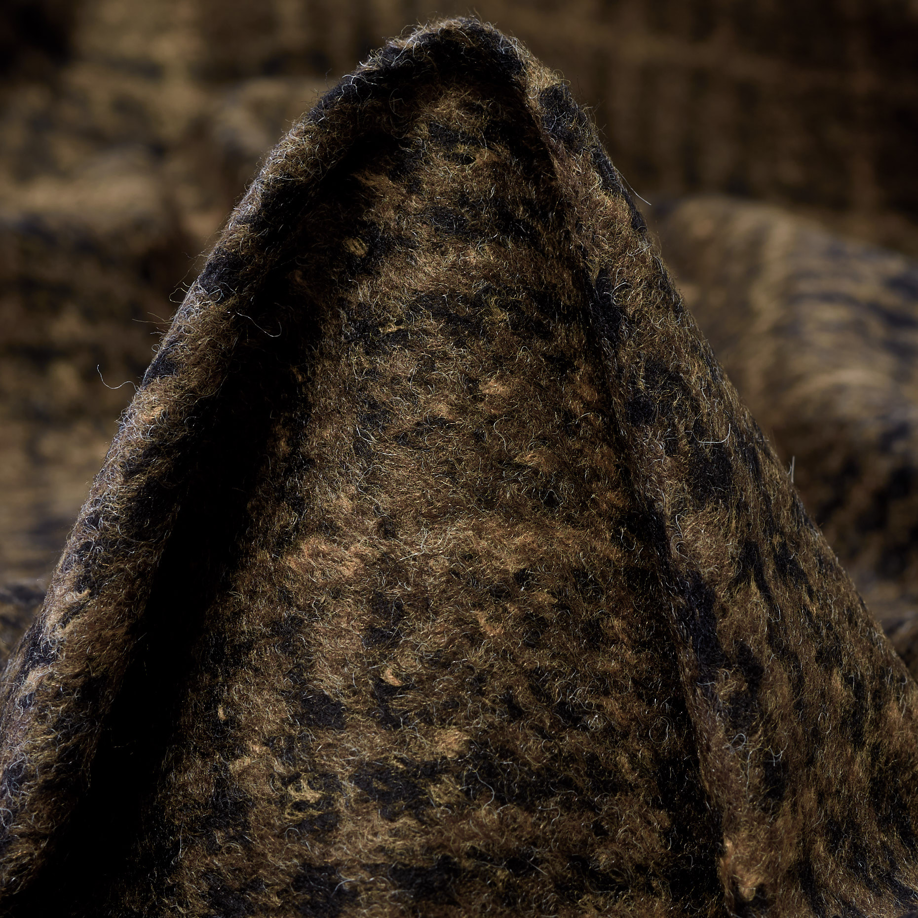 FLANNEL, WOOL BLEND, CHECK, ICED COFFEE&RAVEN BLACK (F000044192)