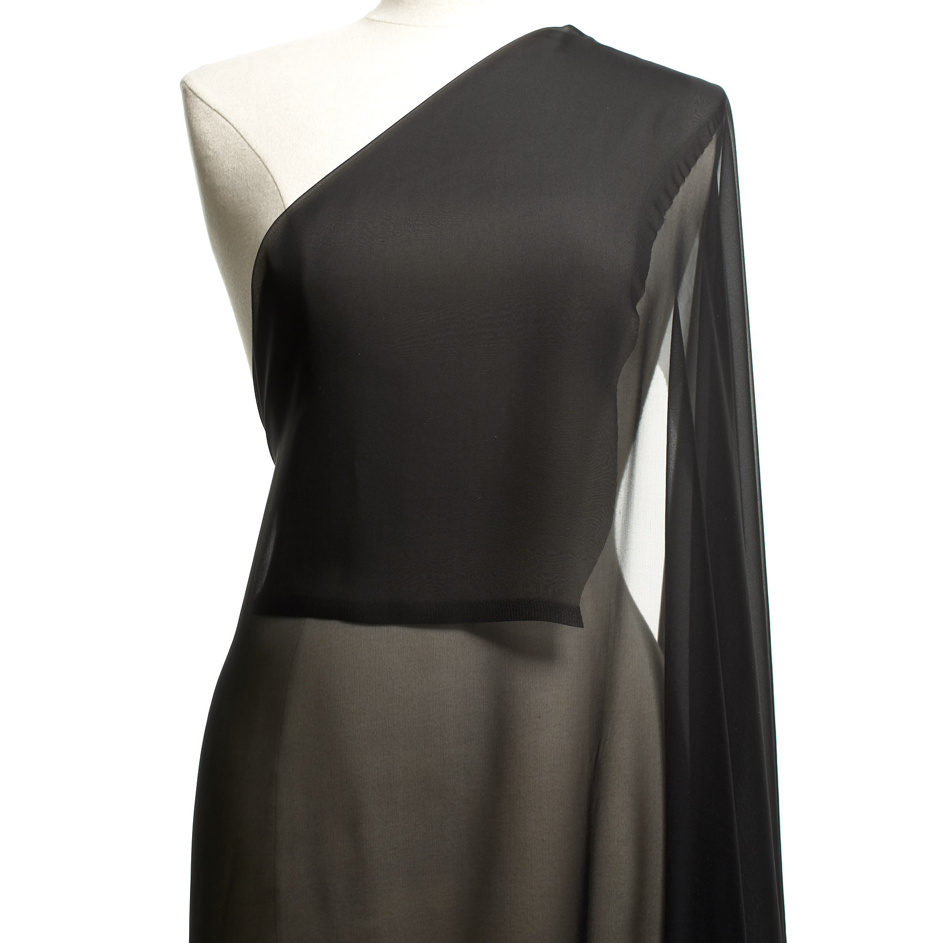 Chiffon, Seta, Raven Black (F000039309) - Manichino