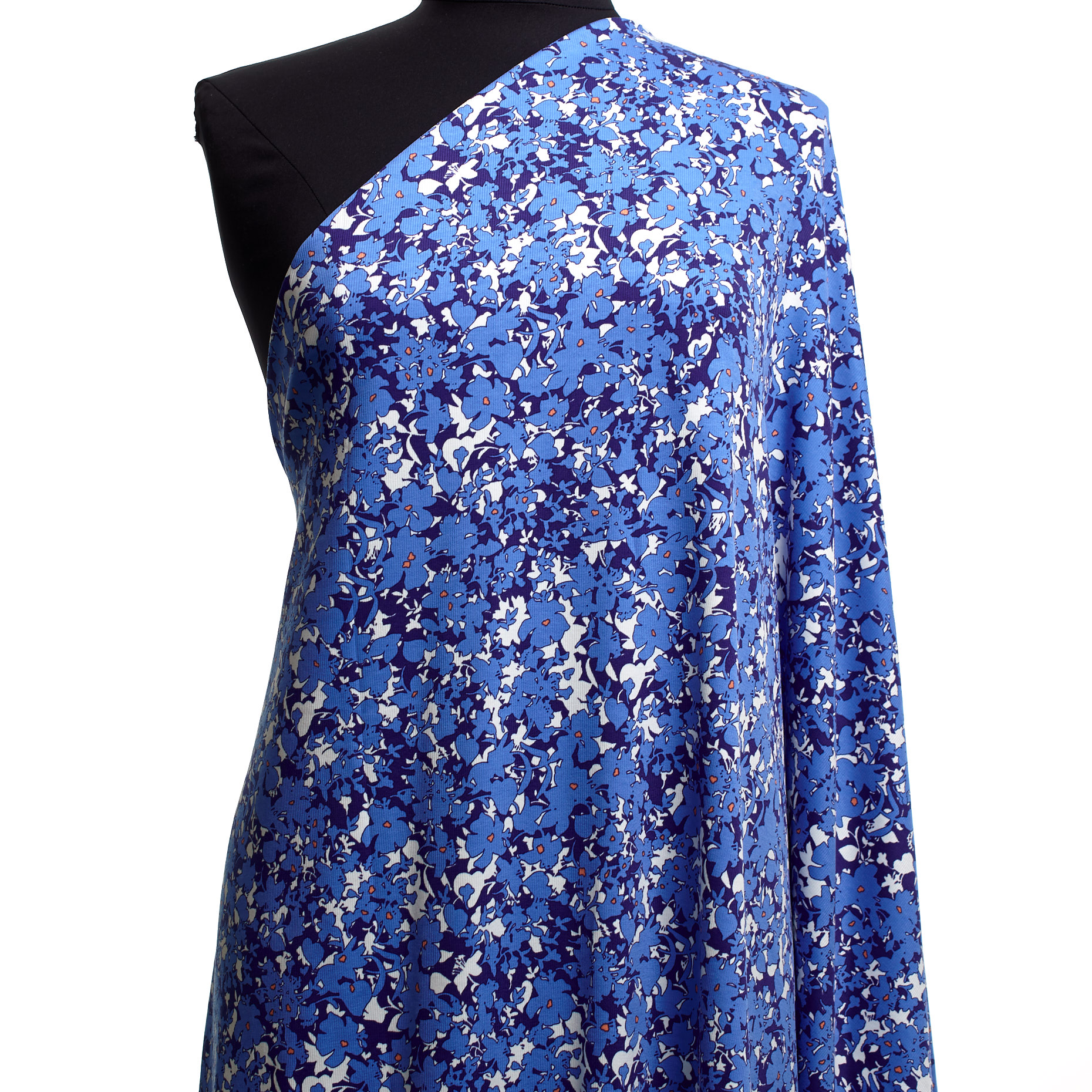 RIB JERSEY, COTTON, PRINTED, CORNFLOWER BLUE (F000043057) - Mannequin