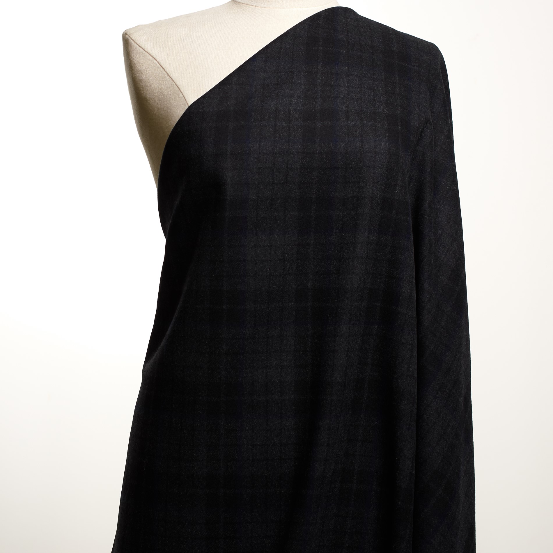 CARDED WOOL, CHECK, ASPHALT (F000033066) - Mannequin