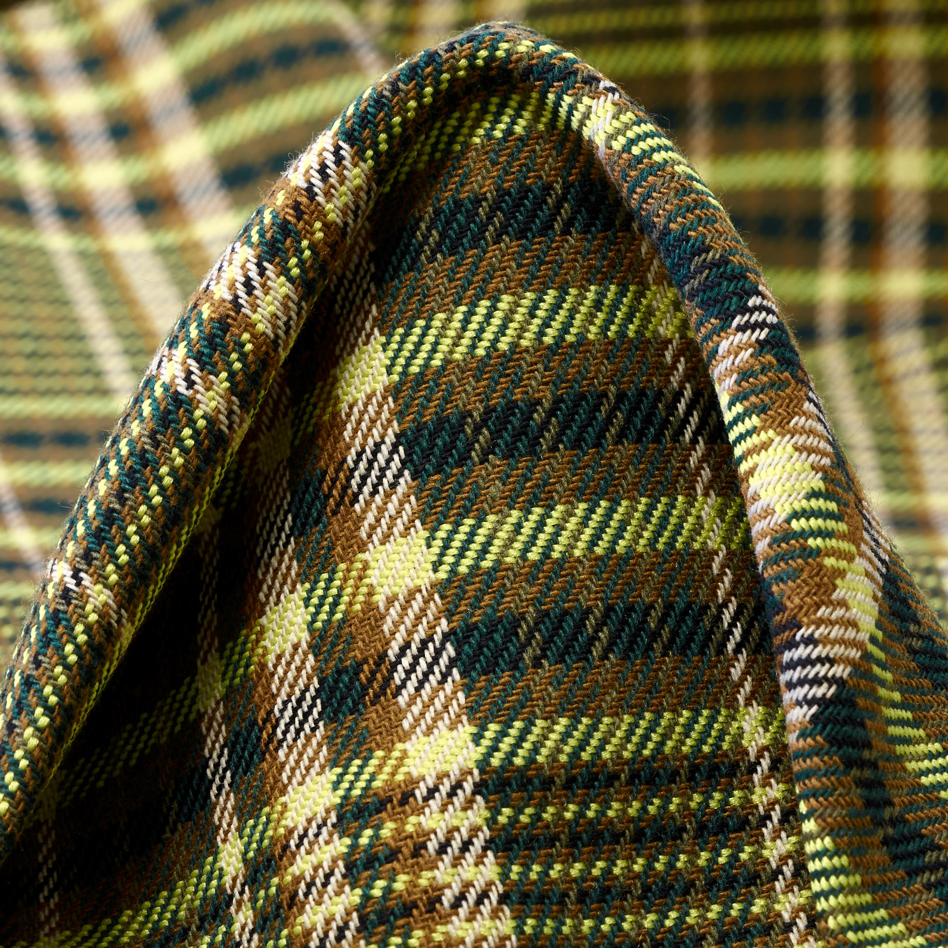 DOUBLE, COTTON, CHECK, YELLOW PLUM&TOBACCO BROWN