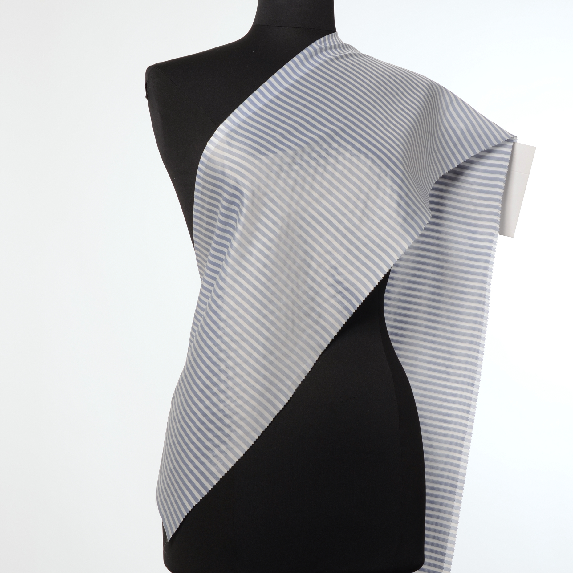 CUPRO, LINING, STRIPES, INDIGO BLUE (F000003640) - Mannequin
