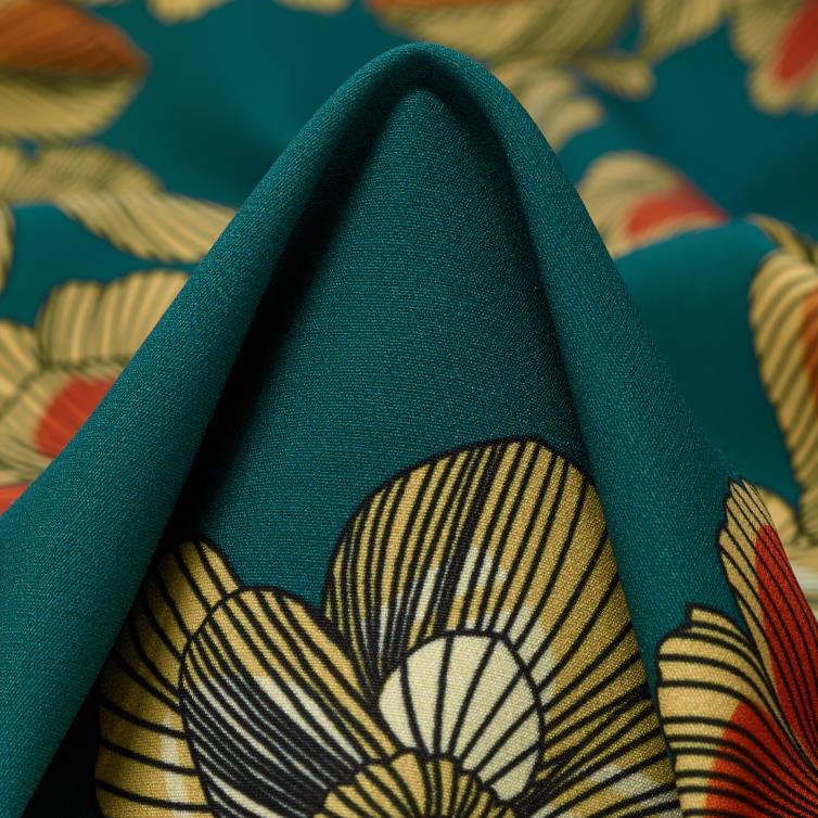 CRÊPE, FLORAL, PAGODA BLUE (F000031226)
