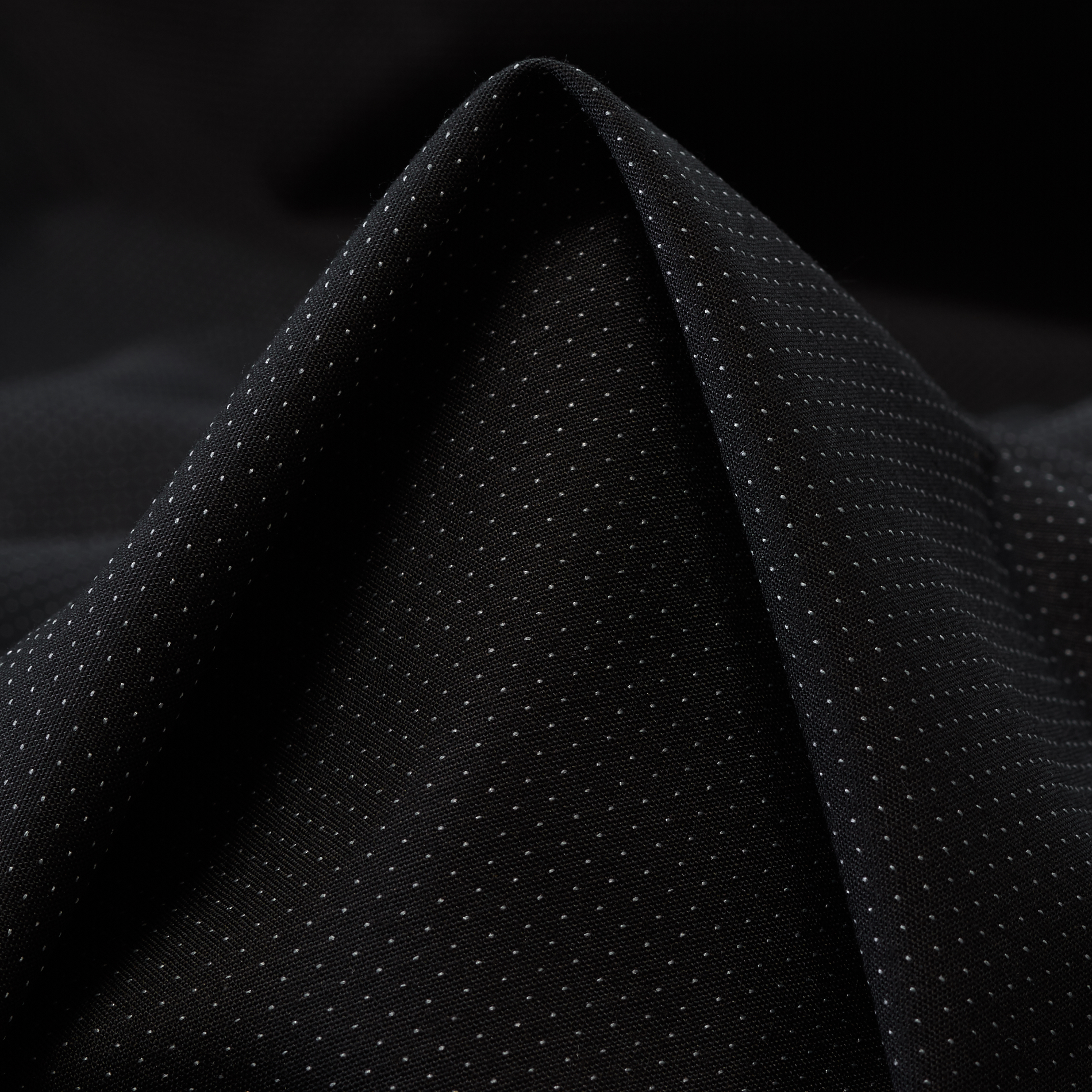 COTTON, MICRO DESIGN, ELASTIC, RAVEN BLACK&BRILLIANT WHITE