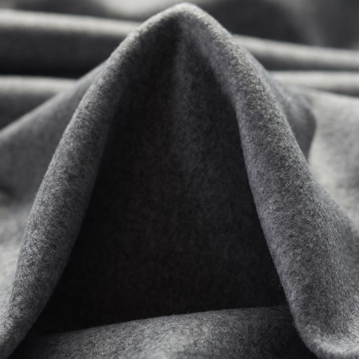 DOUBLE, WOOL BLEND, MELANGE, TITANIUM