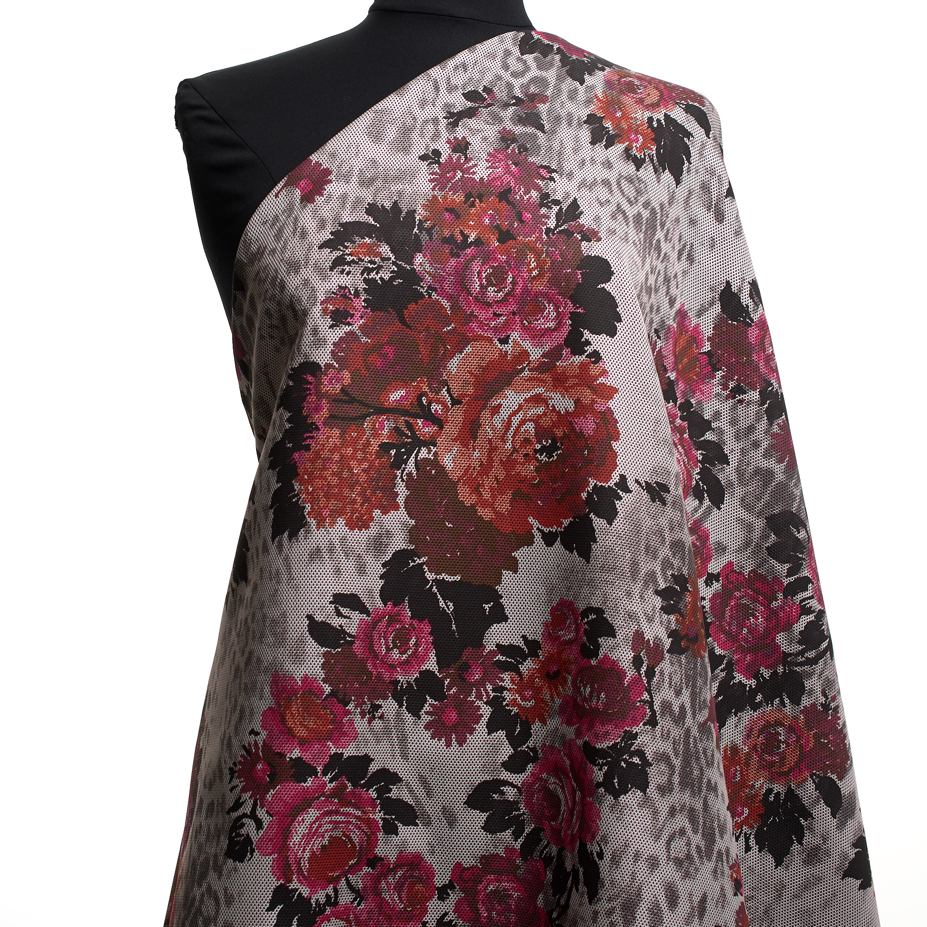 COTTON, SILK, FLORAL, CABERNET&NIMBUS CLOUD (F000012842) - Mannequin
