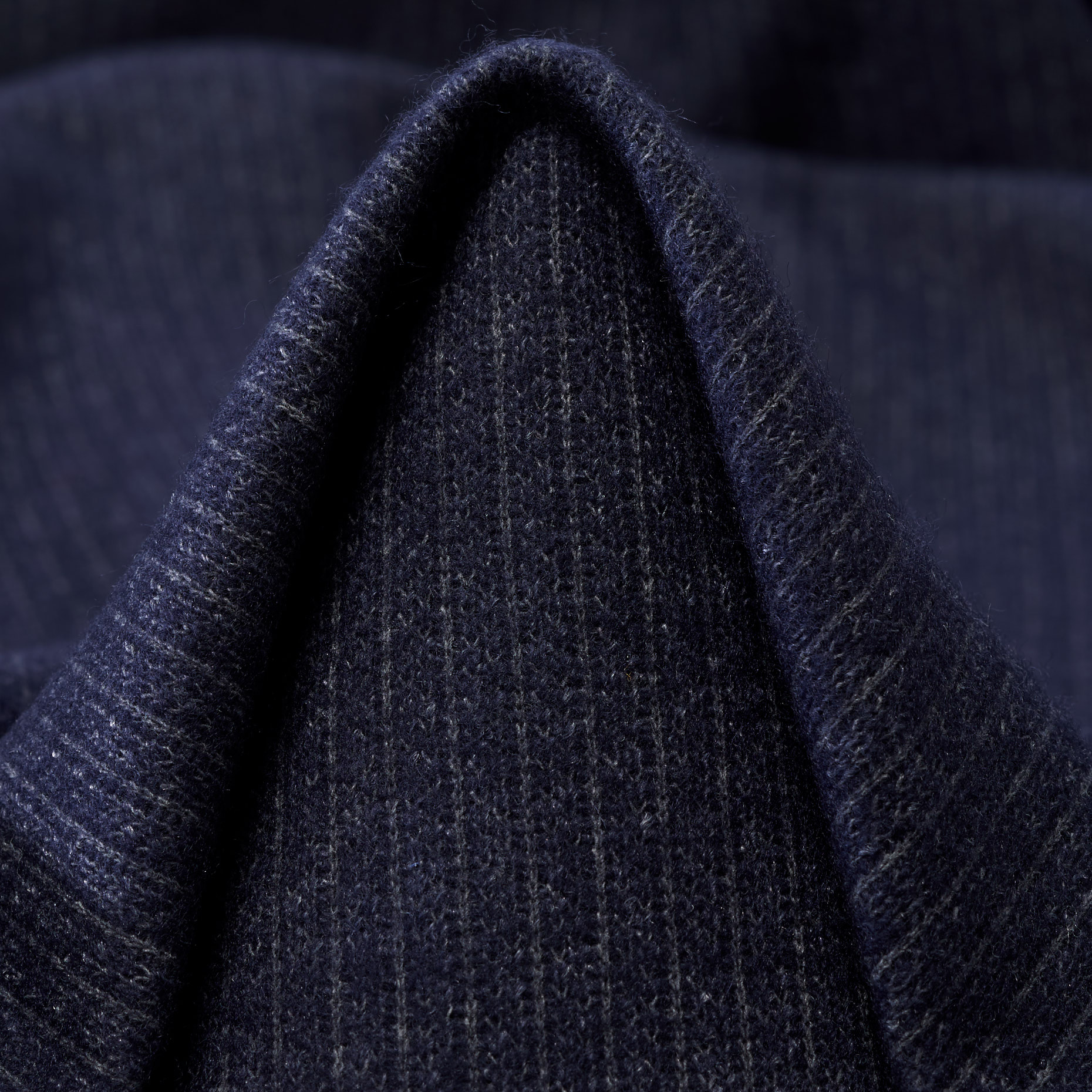 Jersey côtelé , Mélange de Laine, Laine Mixte , Blue Indigo (F000044859)