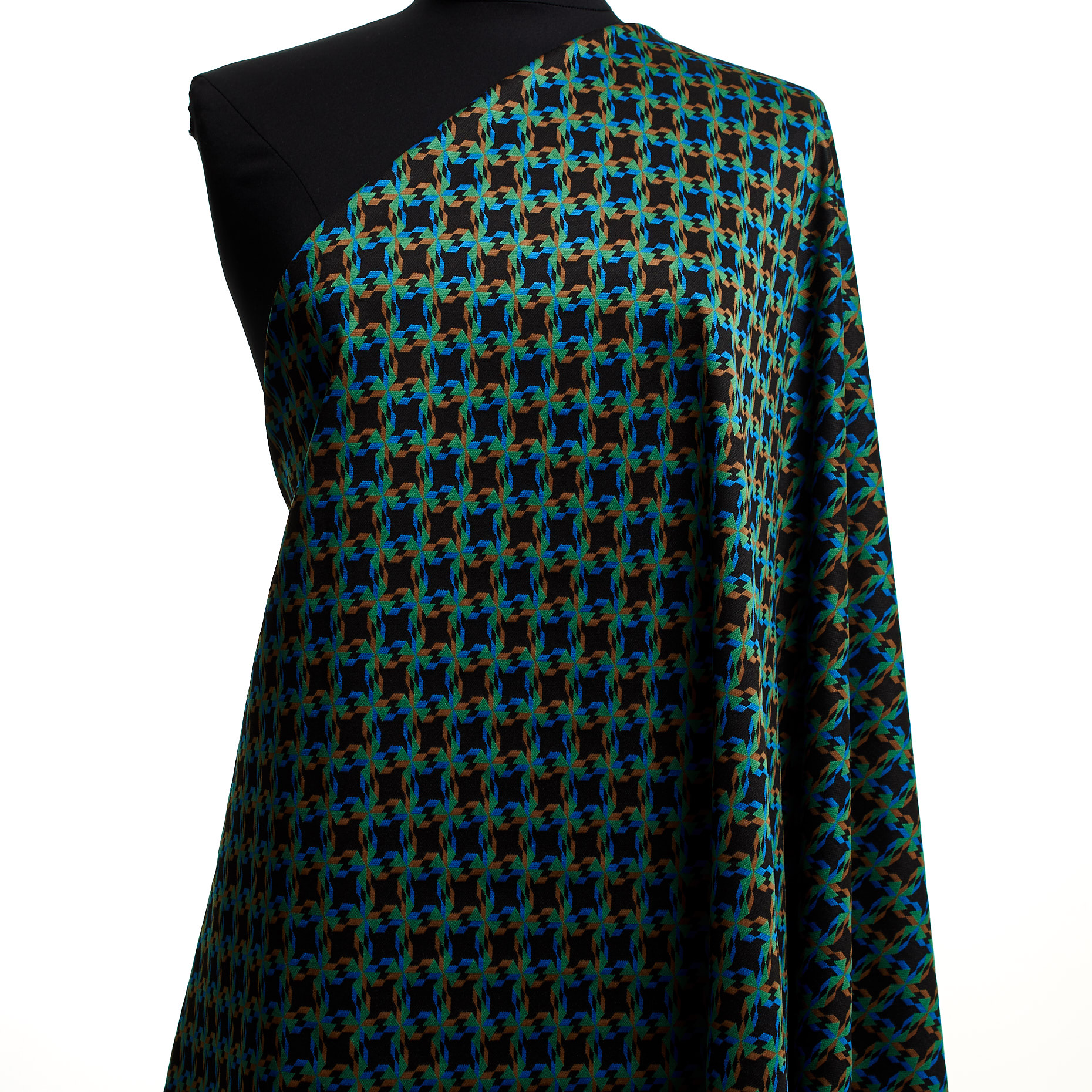 Jersey, Jacquard, Stretch, Grass Green&Raven Black (F000043110) - Manichino