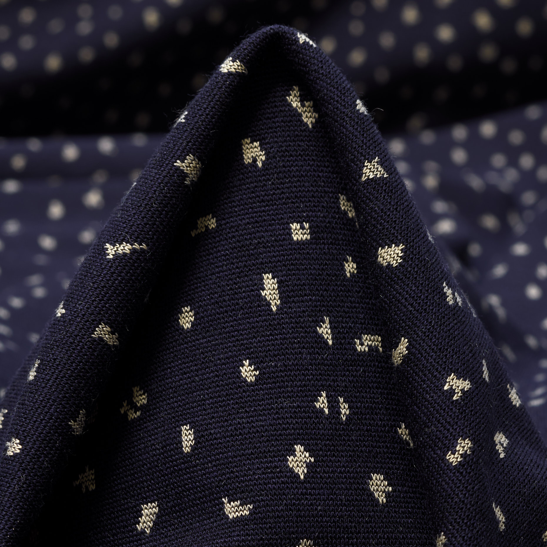 Jersey, Jacquard, Dark Blue&Ivory (F000036672)