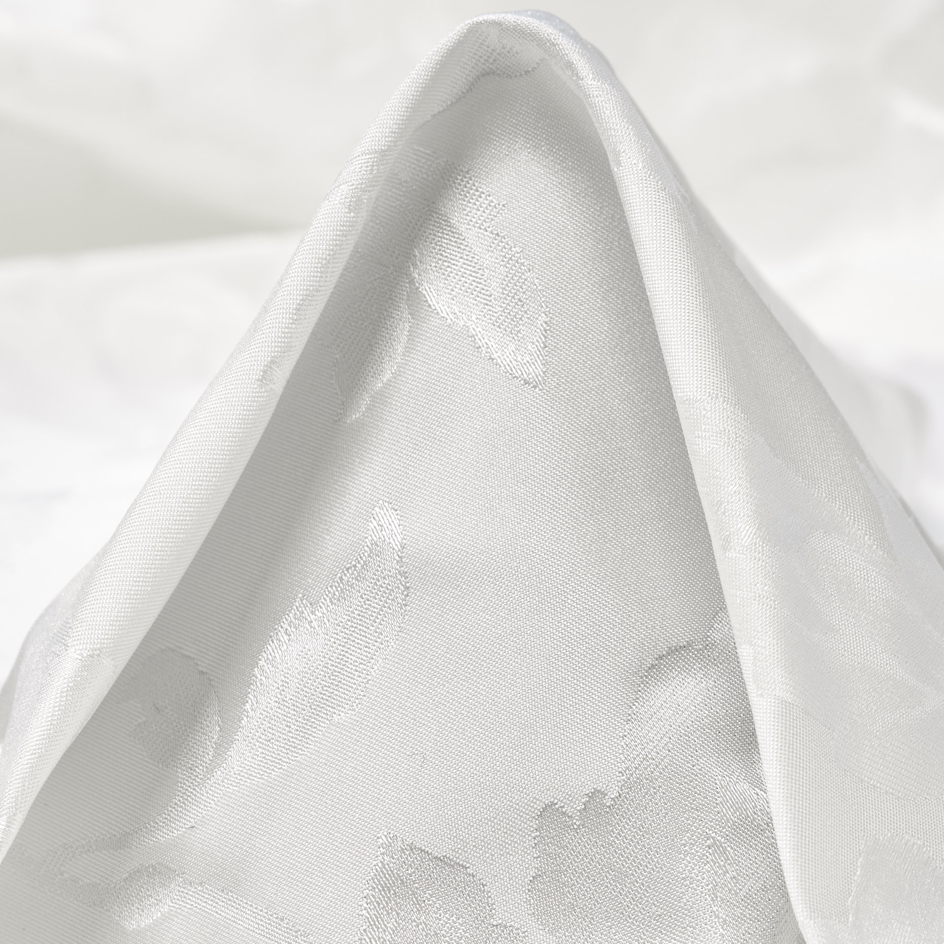TAFFETA, JACQUARD, FLORAL, SNOW WHITE