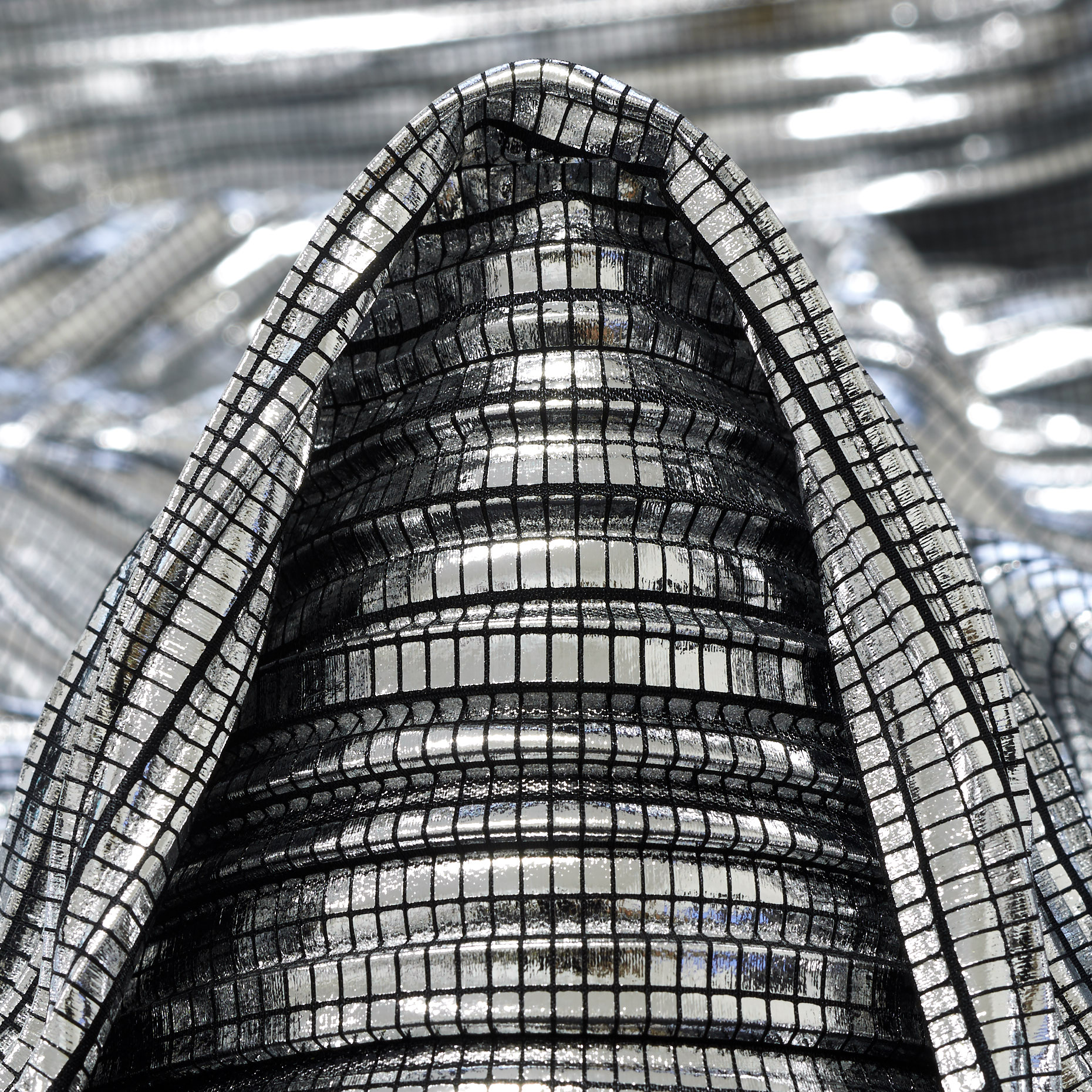 Plisowany, Drukowane, Metaliczny, Meteorite&Silver (F000046248)