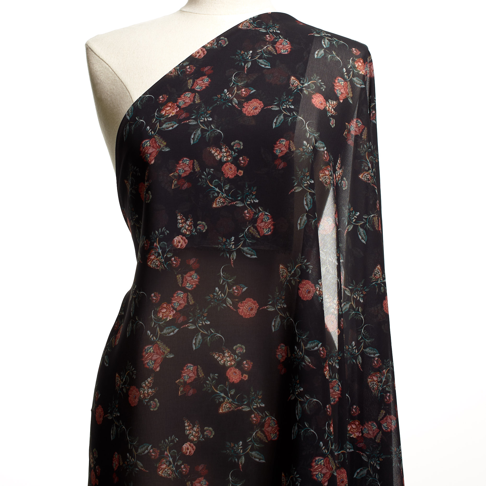 CHIFFON, FLORAL, BLACKENED PEARL&CINNAMON STICK (F000042158) - Mannequin