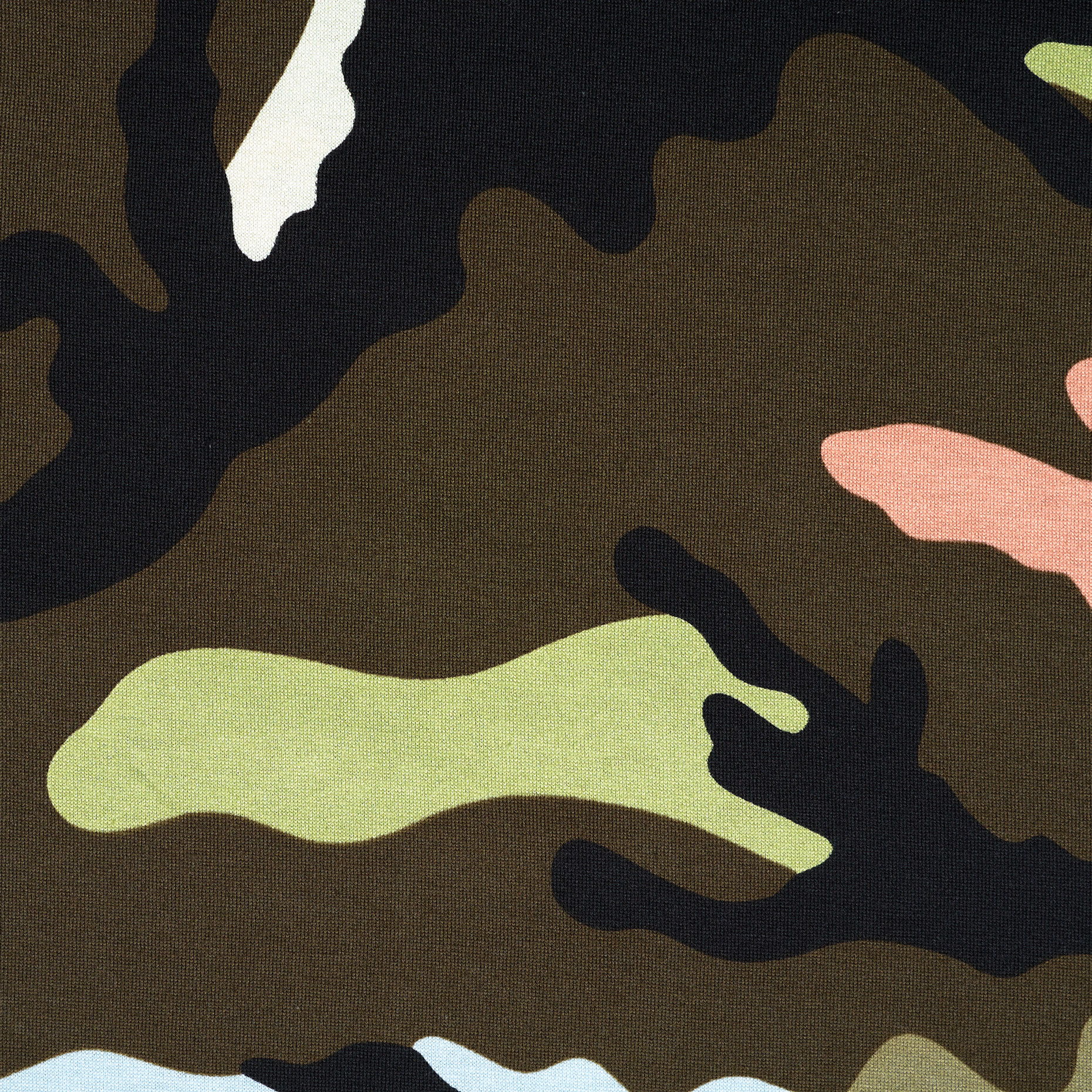 SINGLE JERSEY, COTTON, CAMOUFLAGE, PALE KIWI&LIGHT LILAC (F000038668) - Texture