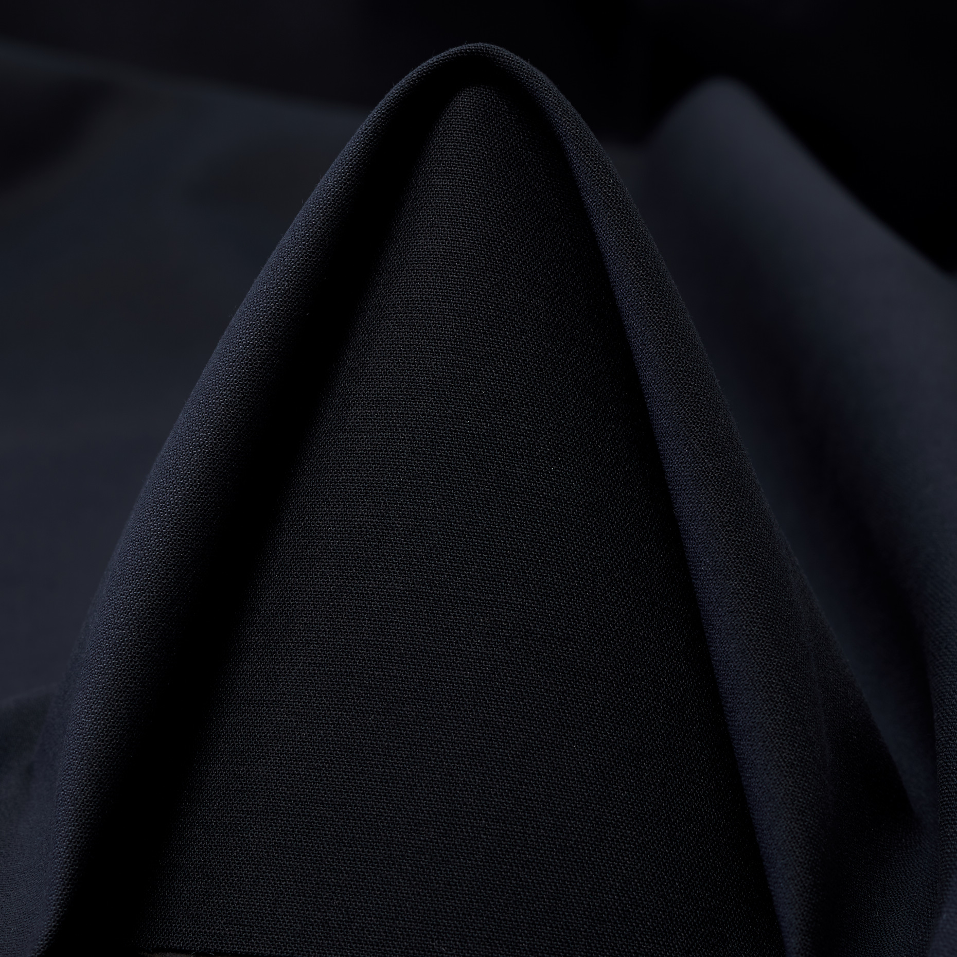 POPLIN, COTTON, ELASTIC, RAVEN BLACK (F000047832)