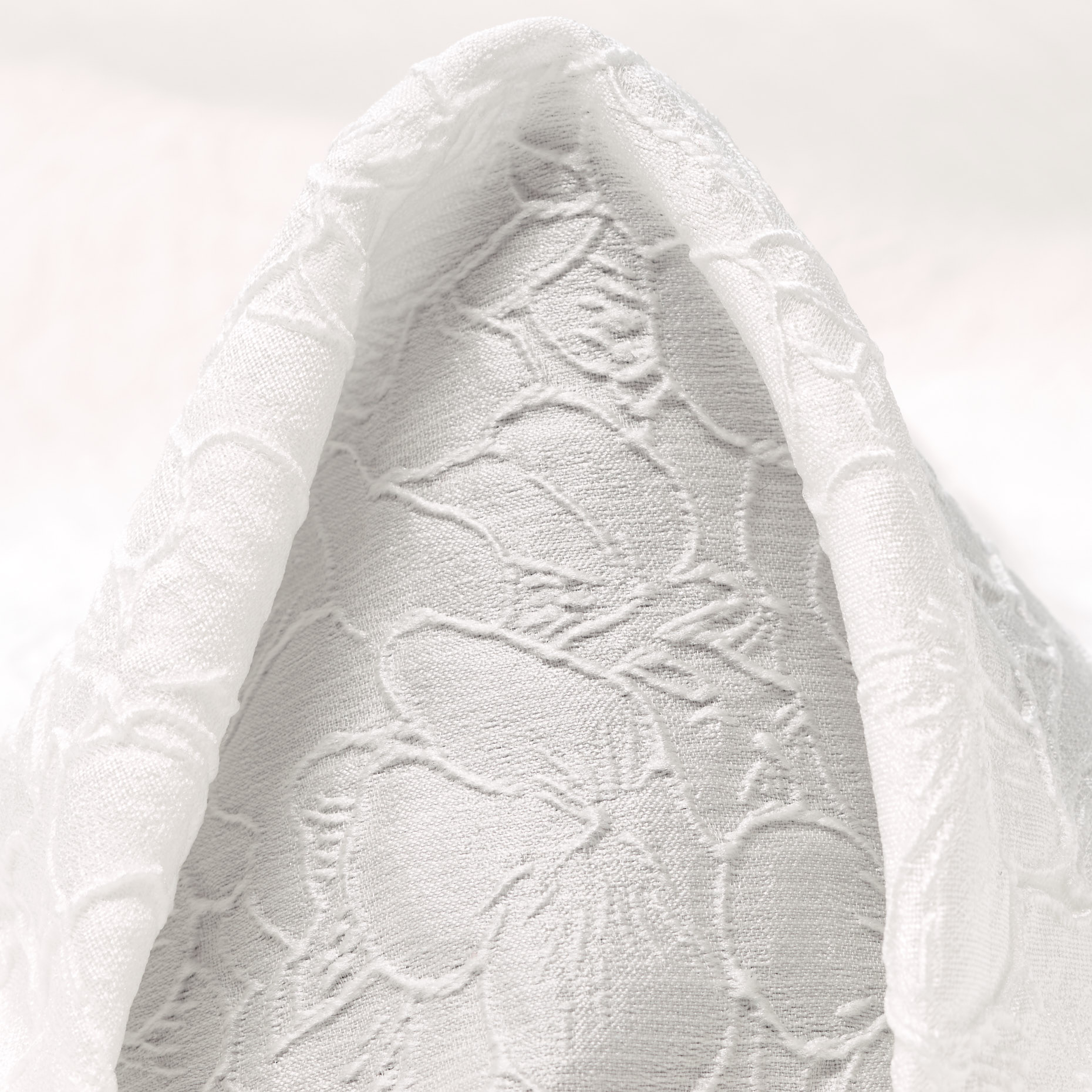 JACQUARD, TONE ON TONE, FLORAL, SNOW WHITE