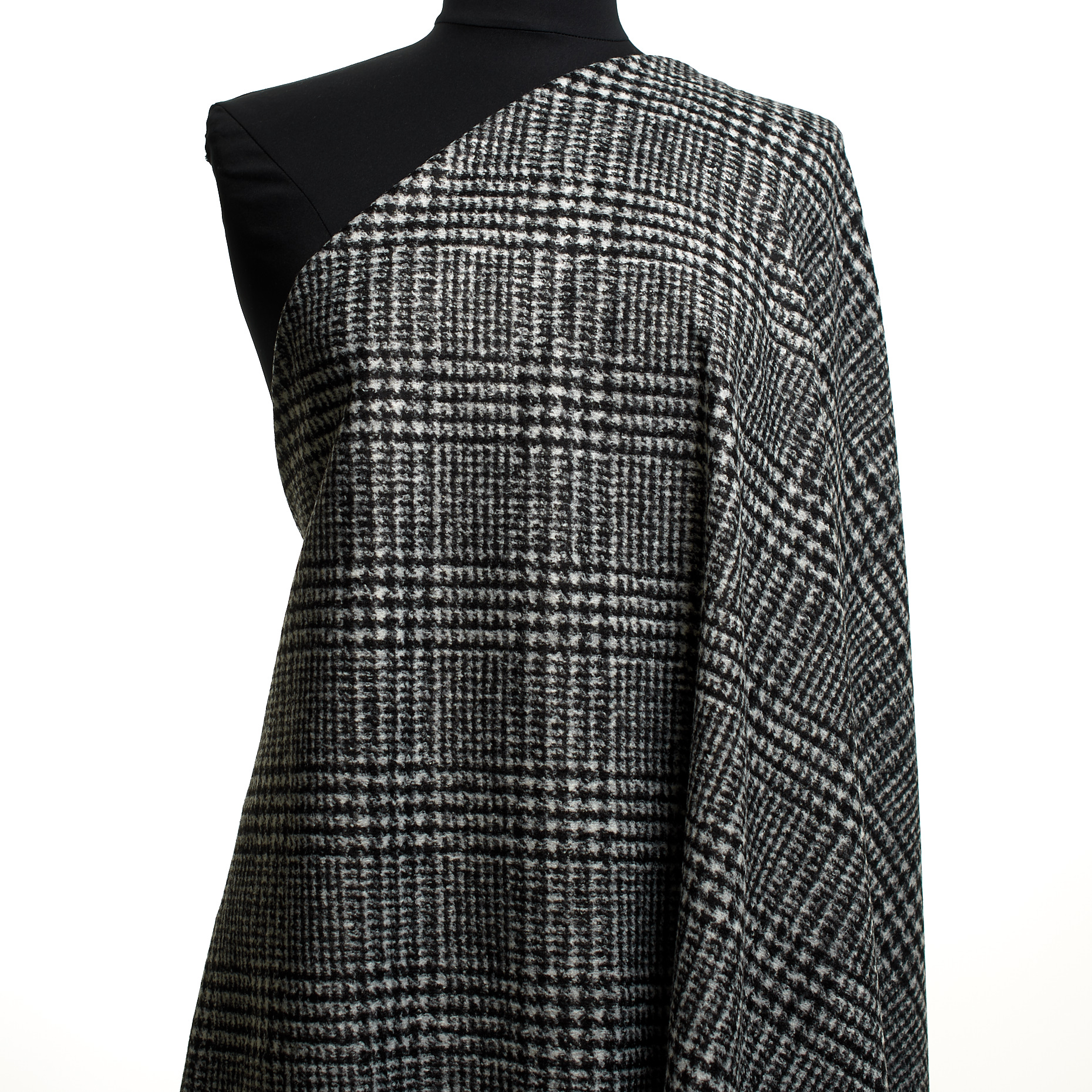 Трикотаж, Шерсть Смесовая, Шлифованный, Raven Black&Mirage Gray (F000047972) - Манекен