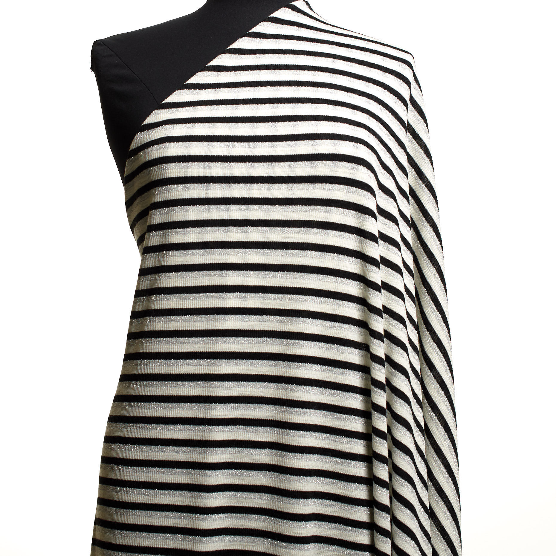 Jersey, Wełna, Paski, Snow White&Silver (F000035793) - Manekin