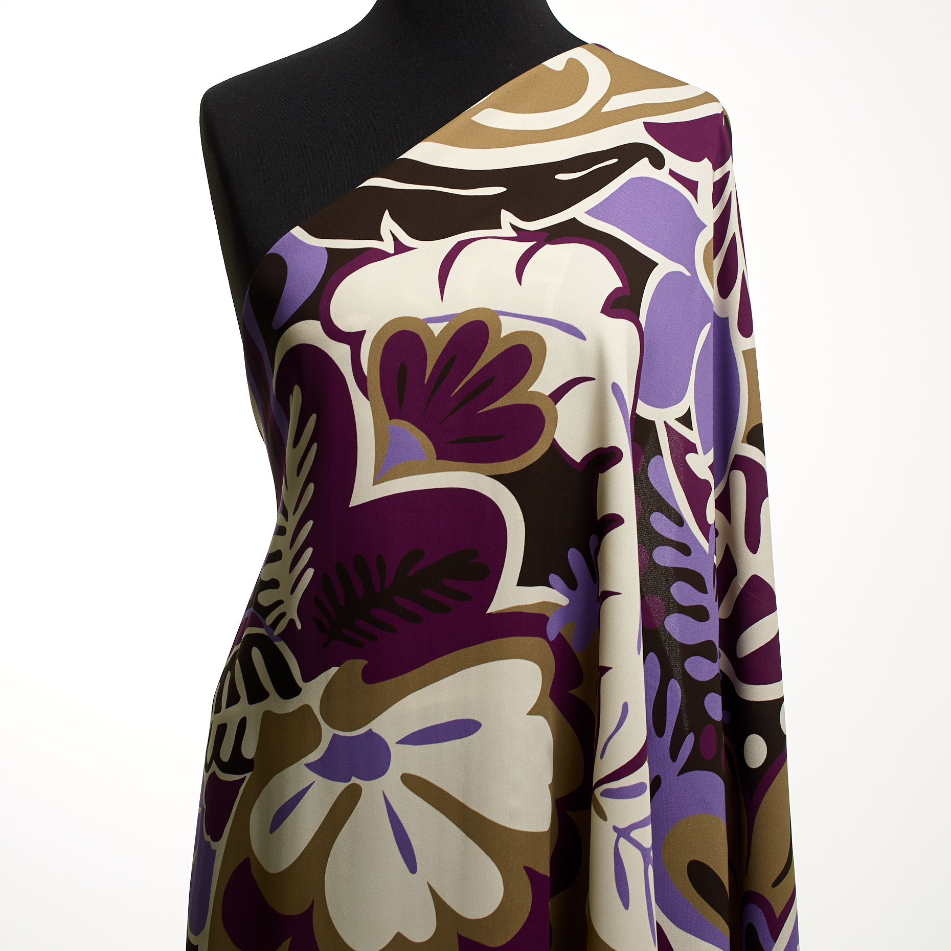 CRÊPE DE CHINE, VISCOSE, PRINTED, PURPLE POTION&LAVENDER (F000049409) - Mannequin