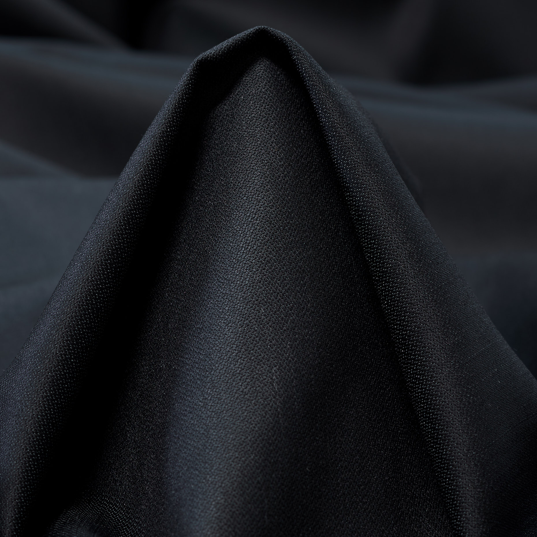 SATIN, VIRGIN WOOL, SILK BLEND, RAVEN BLACK (F000042235)