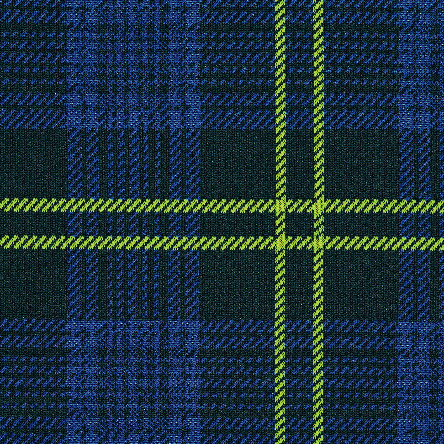 Jacquard, Jersey, Quadro, Lapis Blue&Neon Yellow (F000043877) - Trama