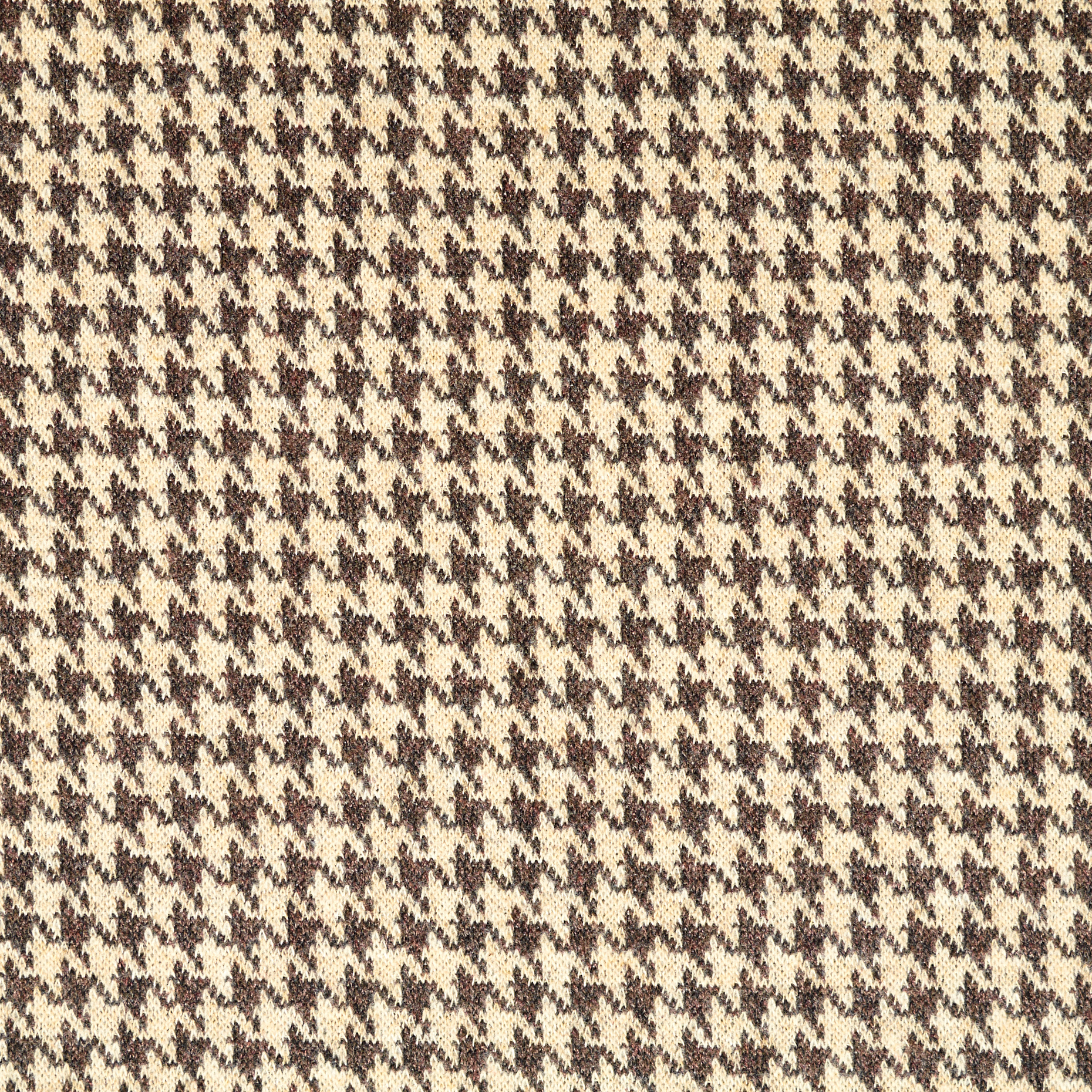 JERSEY, COTTON BLEND, HOUNDSTOOTH, BONE WHITE&BROWNIE (F000047391) - Texture