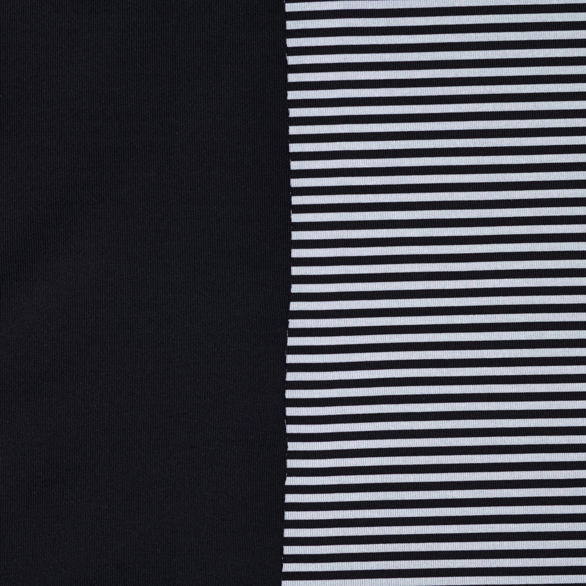 Techno Jersey, Double, Rayé, Midnight Blue&Silver Gray (F000031690) - Tissage