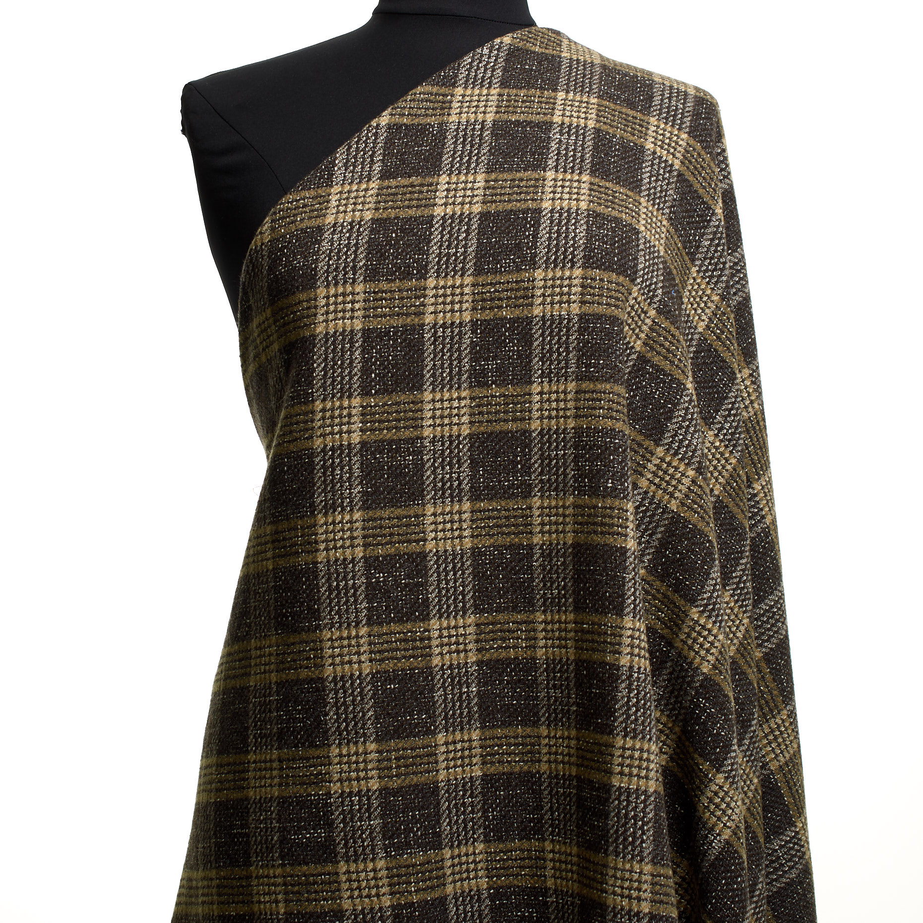 WOOL BLEND, CHECK, BLACK BEAN&IRISH CREAM (F000044722) - Mannequin