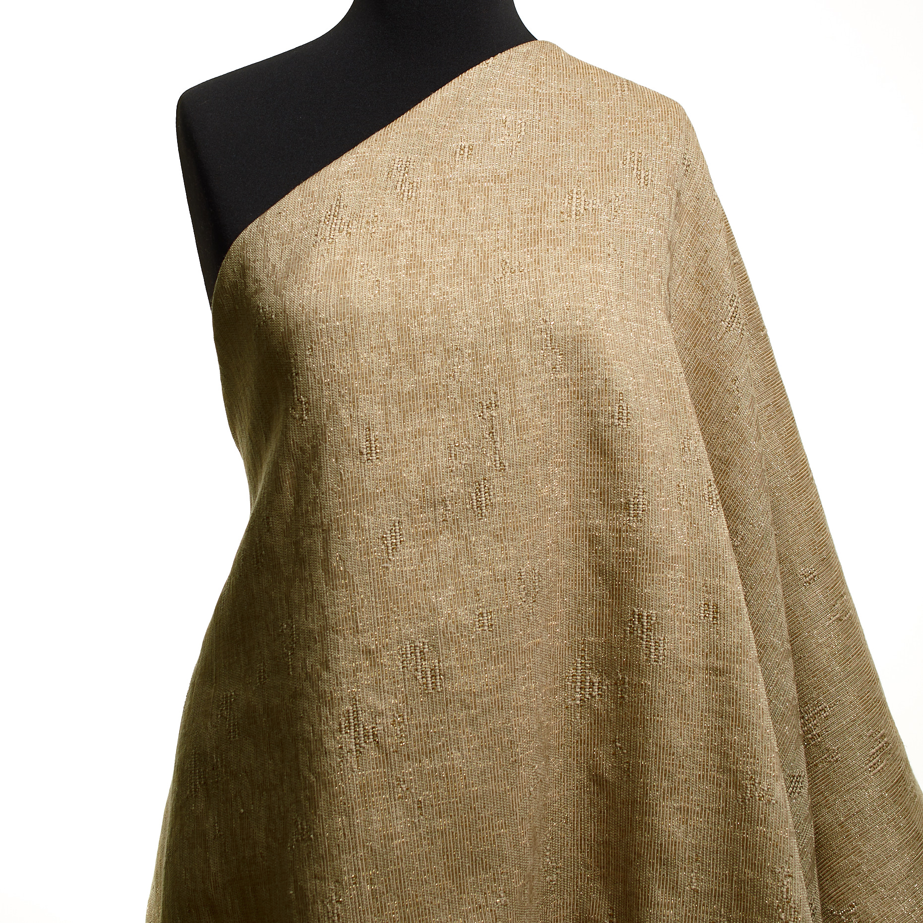 JACQUARD, LINEN, LUREX, OYSTER GRAY&RED GOLD (P000004920) - Mannequin