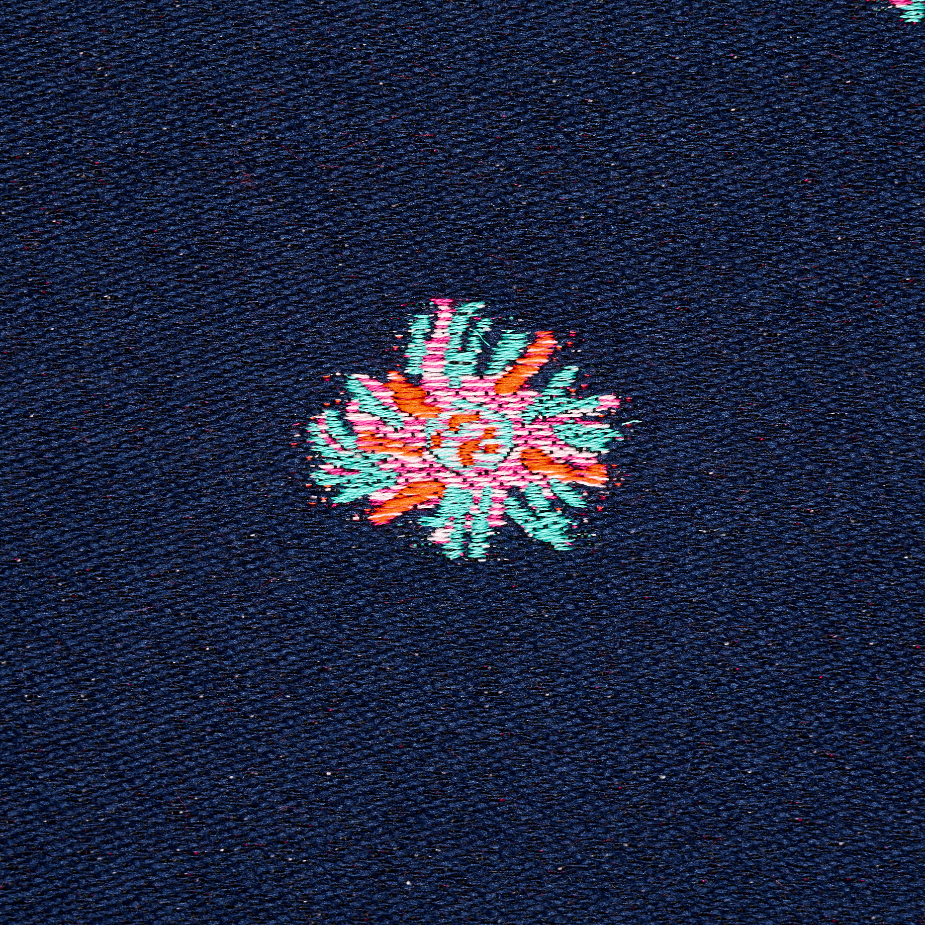 Jacquard, Baumwolle Mix, Floral, Oceana&Vibrant Orange (F000047206) - Gewebe