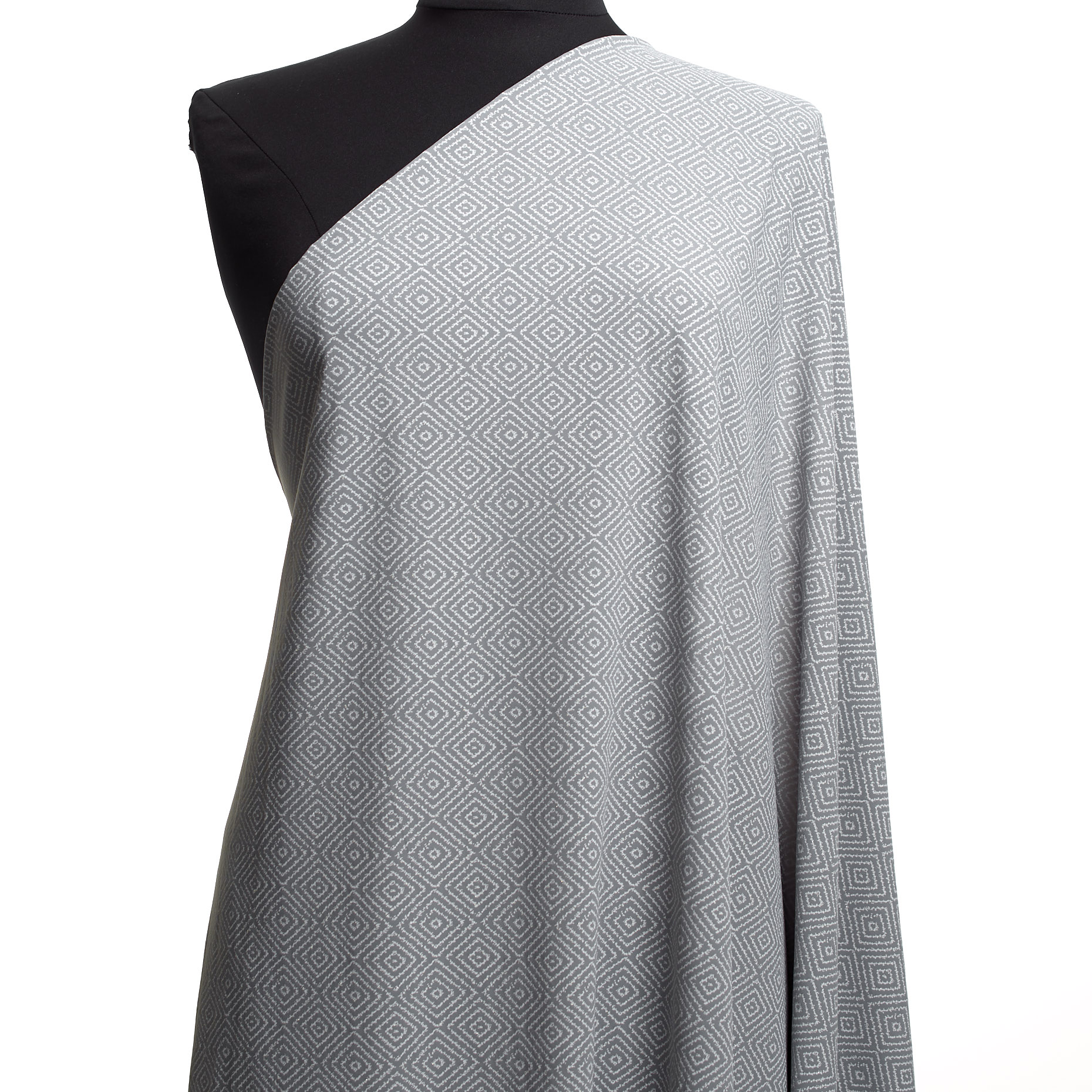 Techno Jersey, Geometrisch, Schimmernd, Formal Gray&Snow White (F000041412) - Schaufensterpuppe