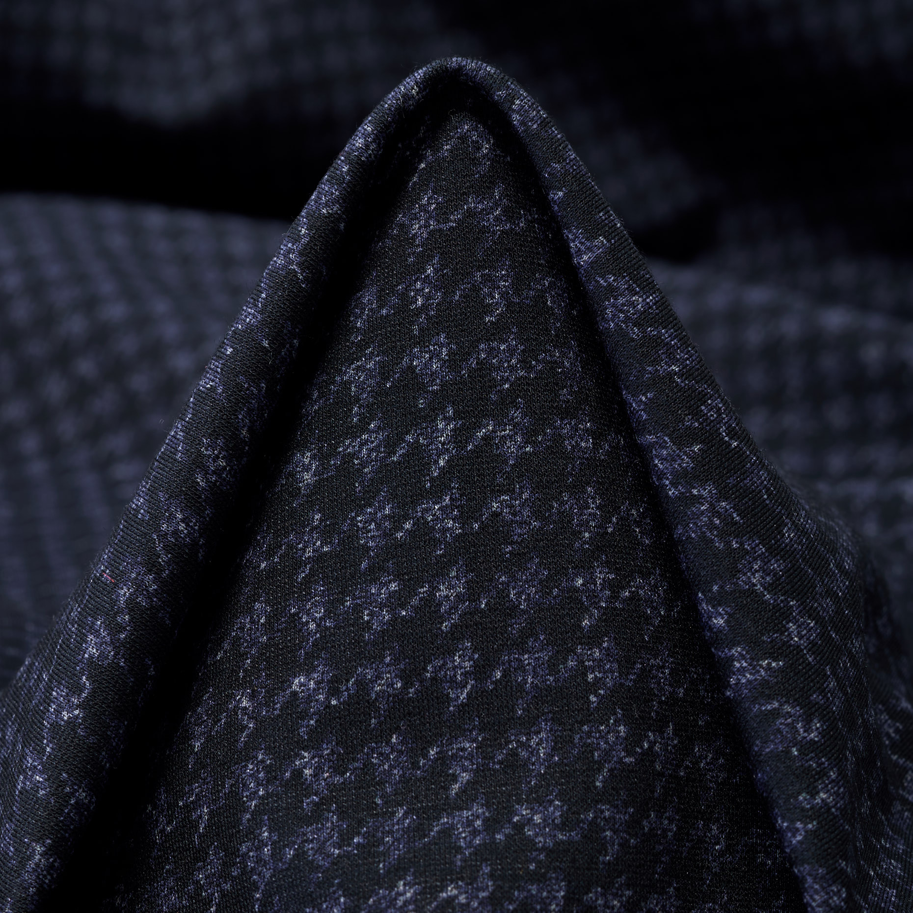 JERSEY, DOUBLE, HOUNDSTOOTH, SKIPPER BLUE&RAVEN BLACK