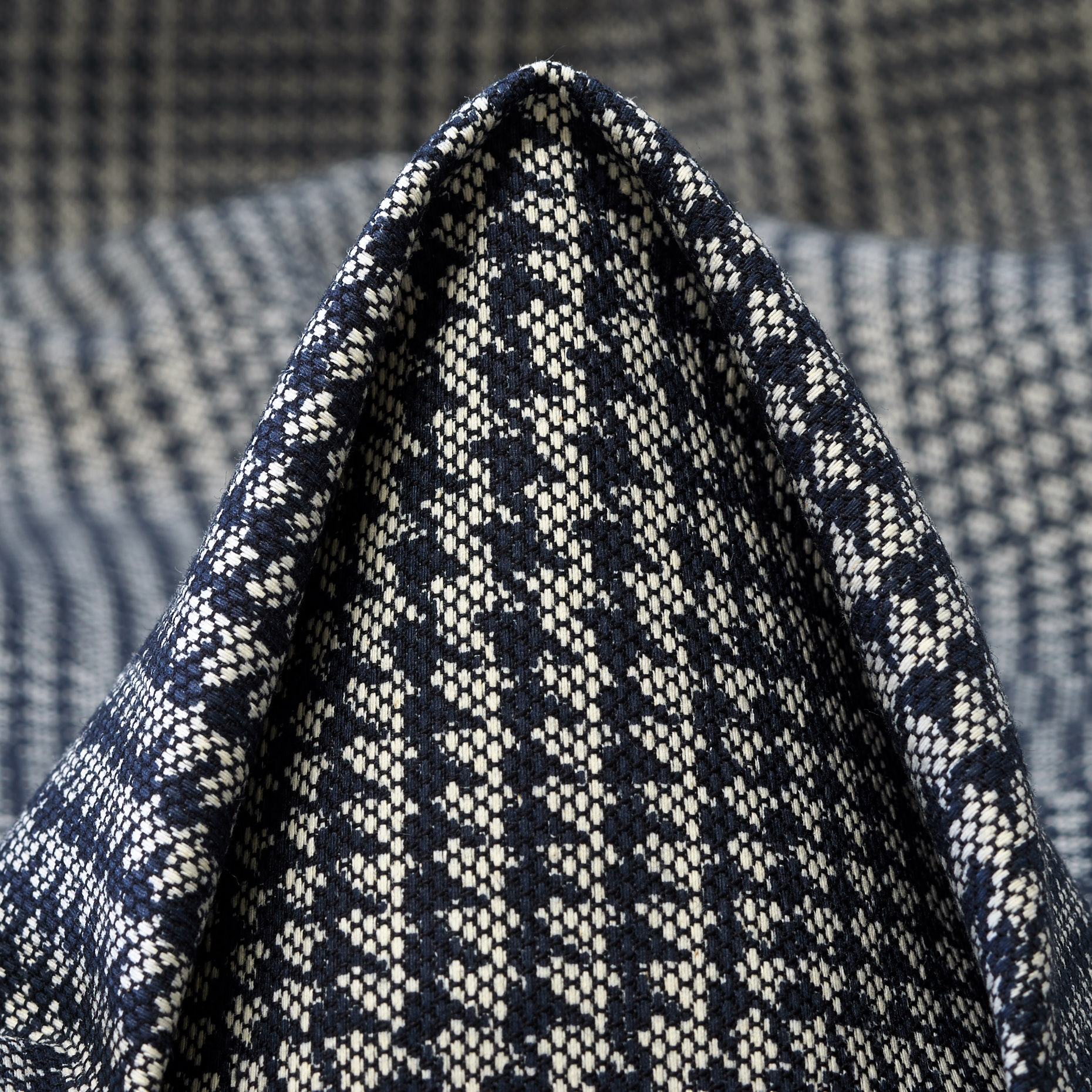 JACQUARD, COTTON, ELASTIC, ANTIQUE WHITE&RAVEN BLACK (F000044588)