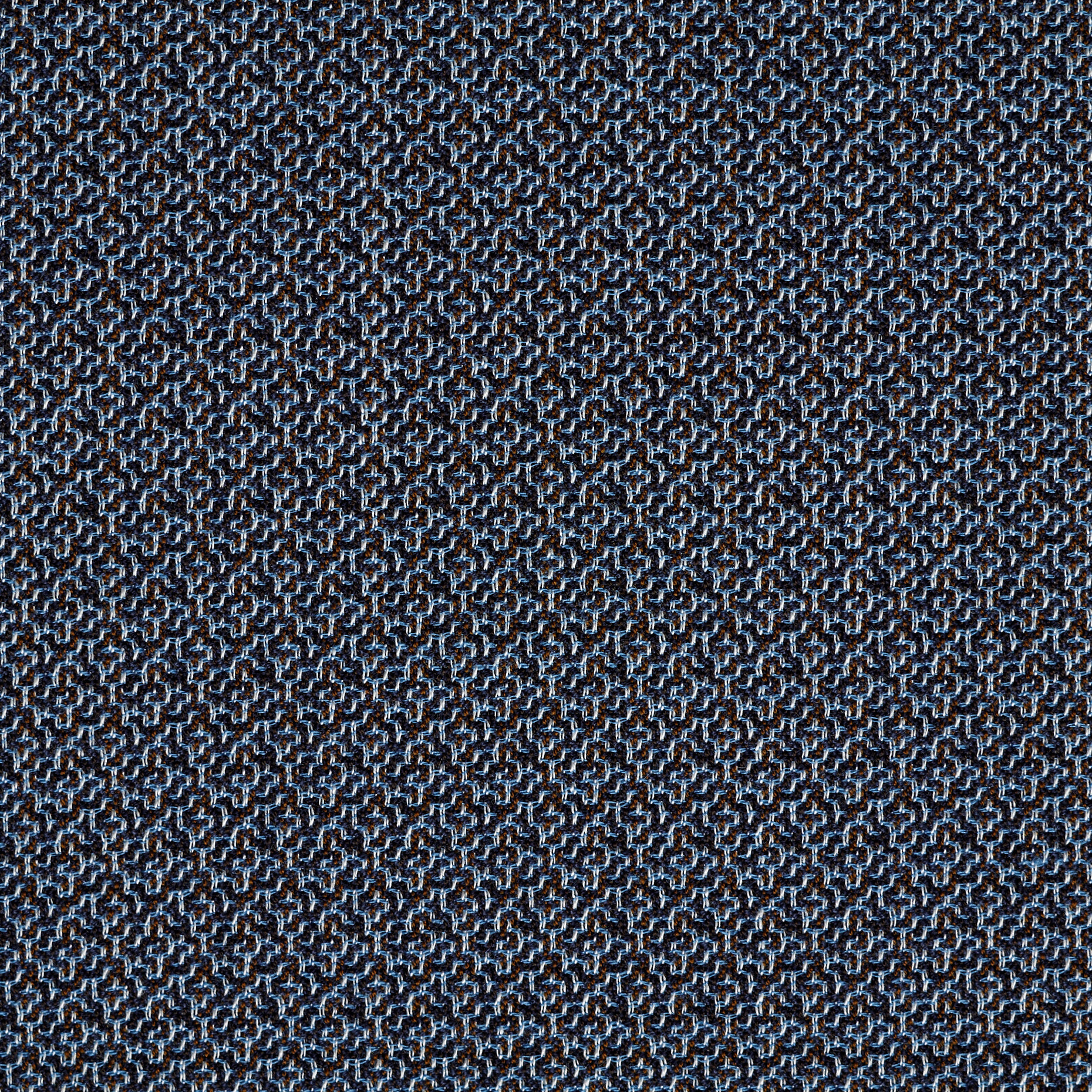 VIRGIN WOOL, MICRO DESIGN, BEL AIR BLUE&COGNAC (F000042491) - Texture