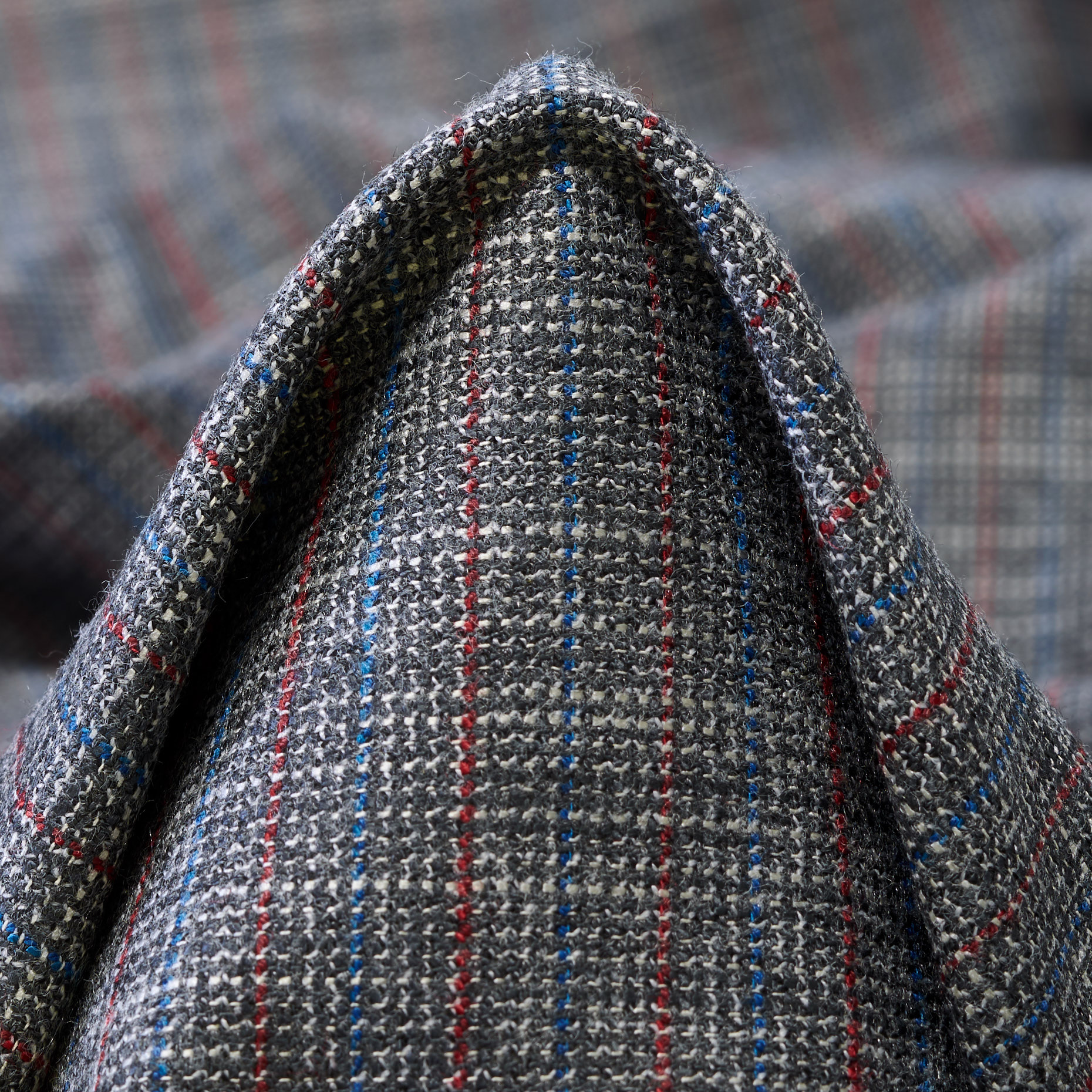 Flanela, Wełna dziewicza, Paski w prążki, Charcoal Gray (F000043150)