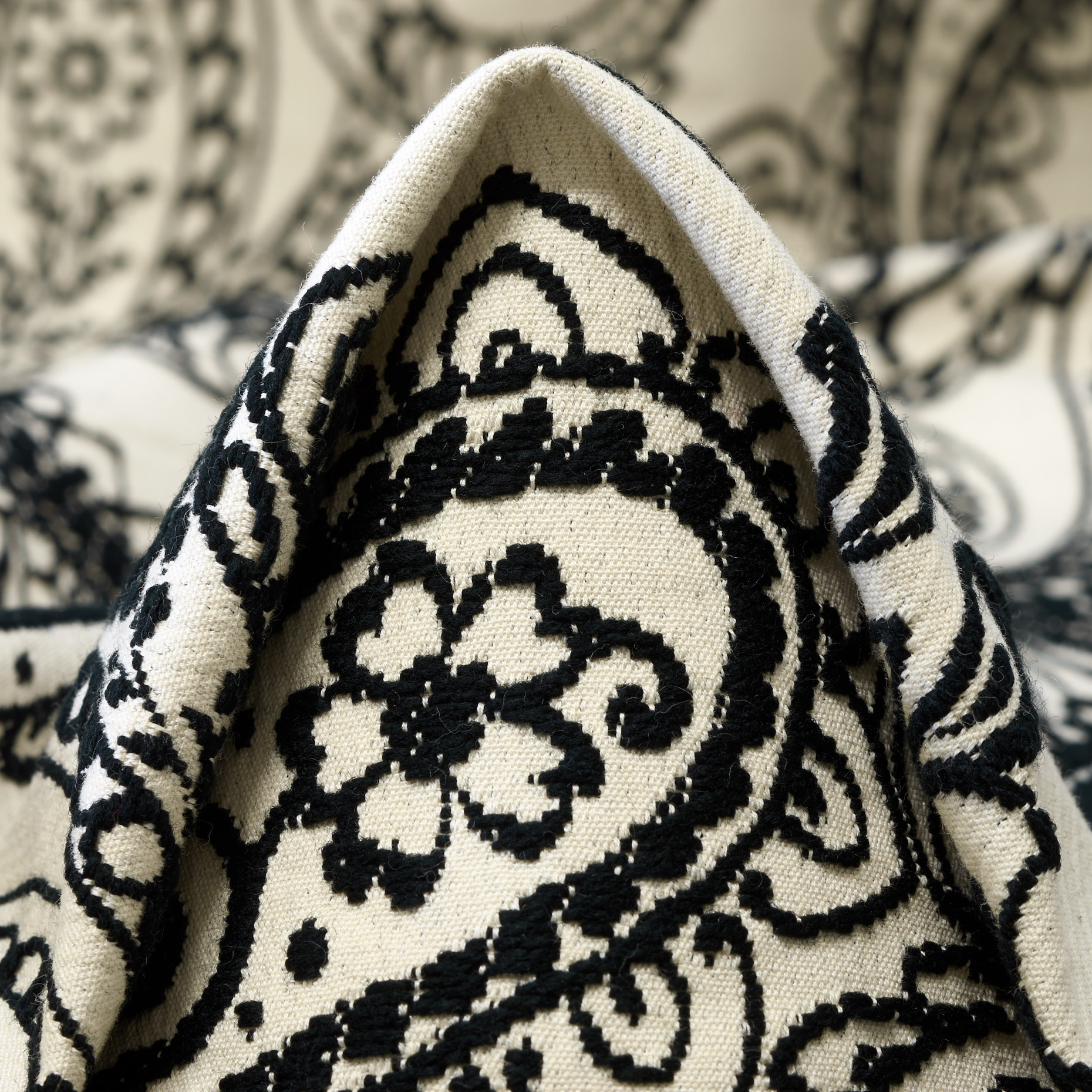 Jacquard, Coton Mixte, Paisley, Raven Black&Snow White