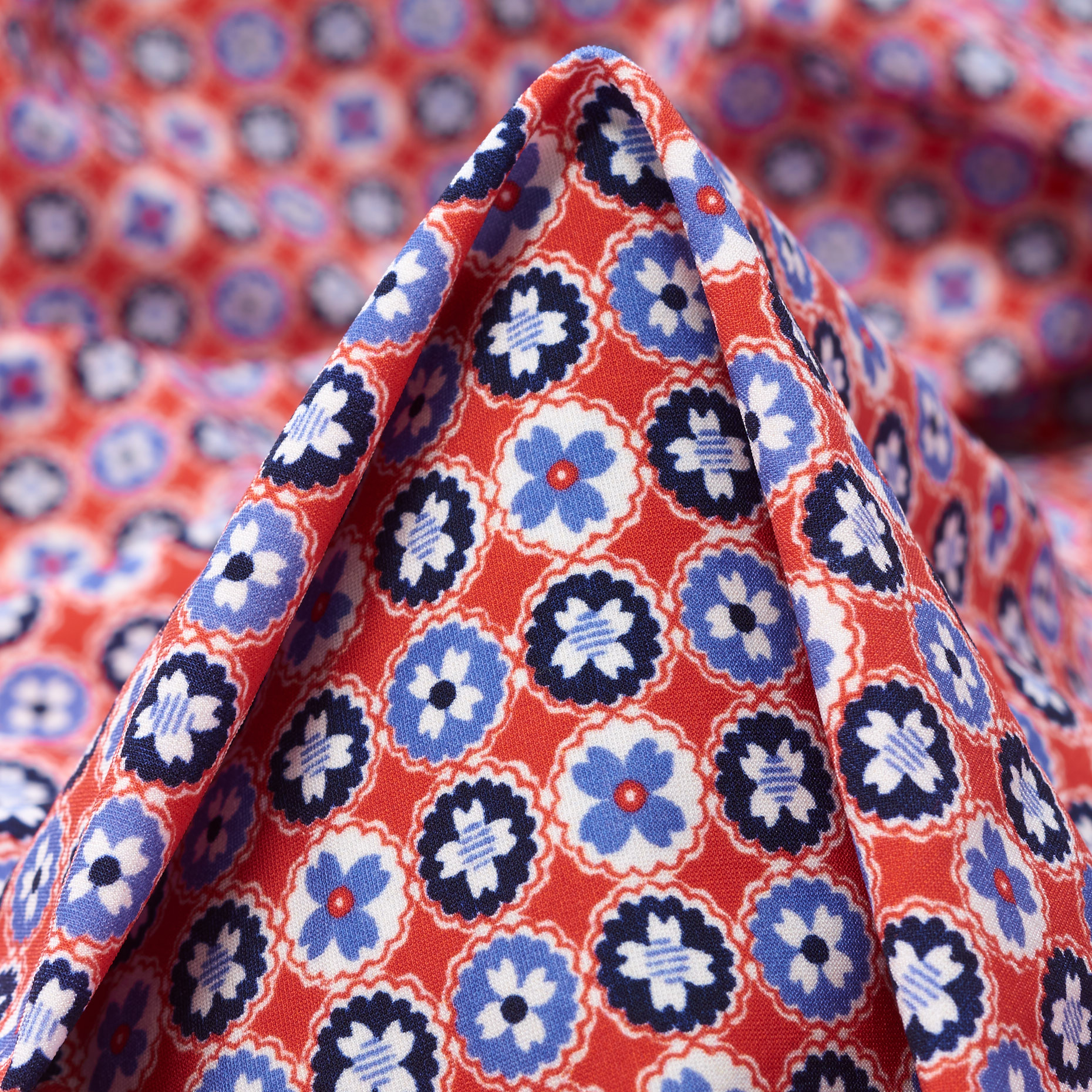 Techno Jersey, Estampado, Alta Elasticidad, Deep Sea Coral&Bel Air Blue (F000041522)