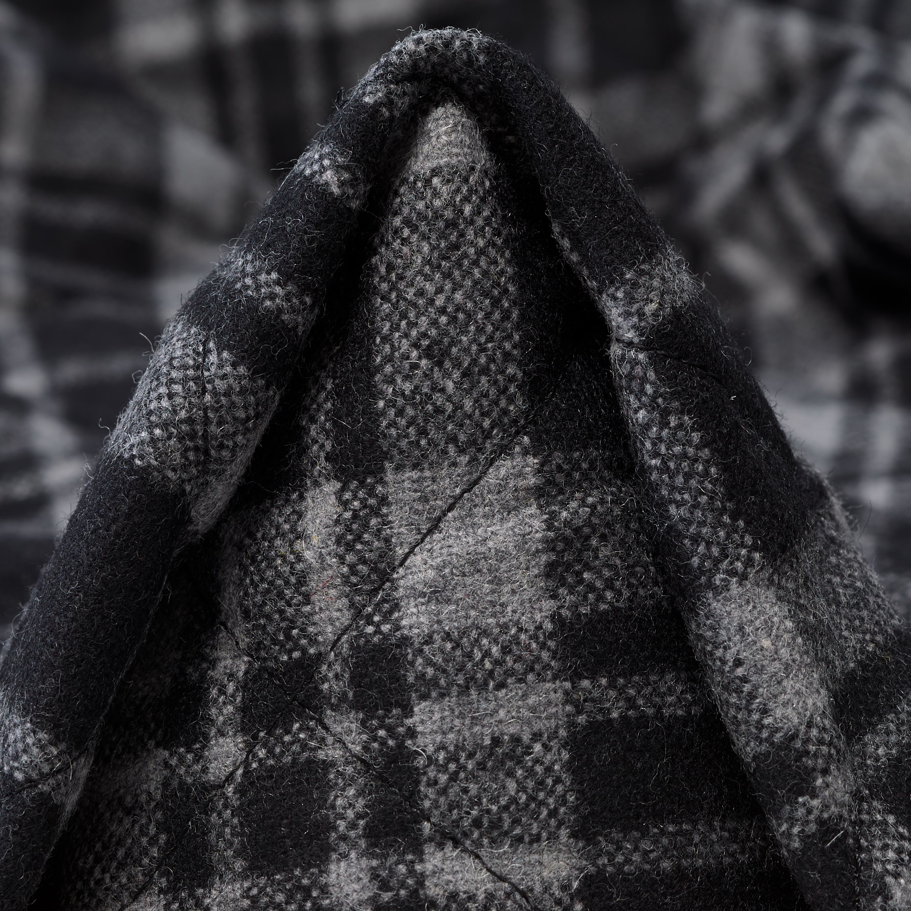 Acolchado, Wool, Cuadro, Chiseled Stone&Raven Black