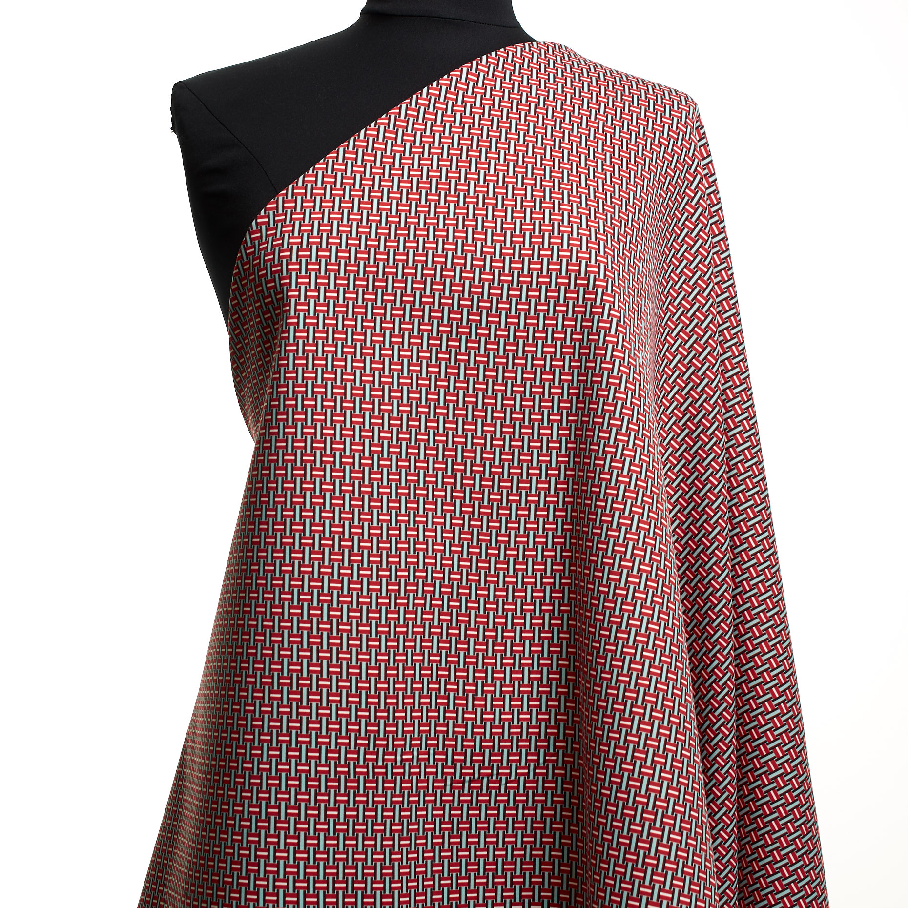 Techno Jersey, Stampato, Alta Elasticità, Cloud Blue&Lipstick Red (F000046451) - Manichino