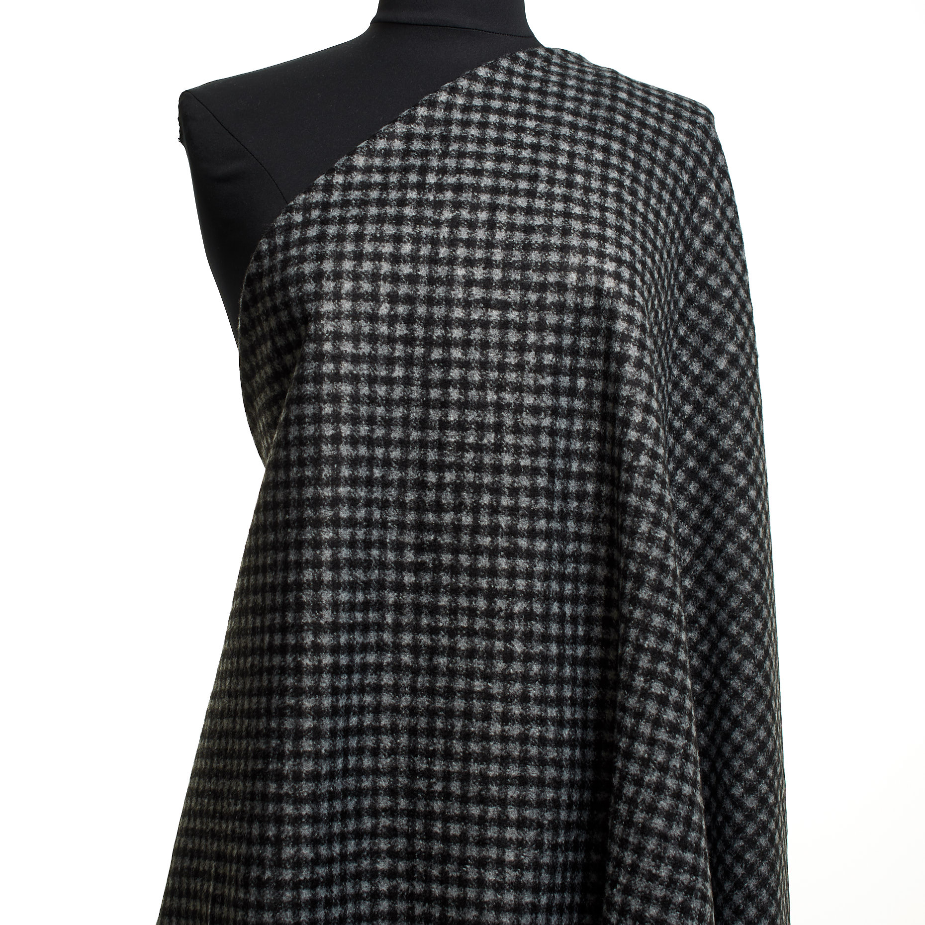 JERSEY, WOOL BLEND, CHECK, RAVEN BLACK&MIRAGE GRAY (F000044289) - Mannequin