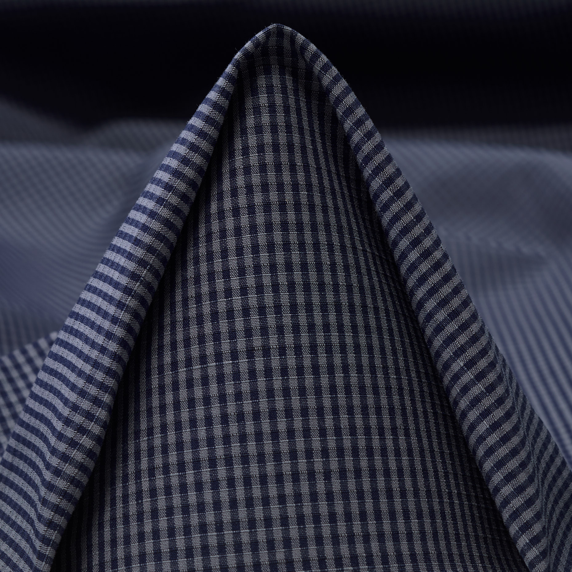 COTTON, LINEN, CHECK, DEEP COBALT&TITANIUM